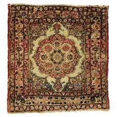 Used Persian Kermanshah Scatter Rug with Old World Victorian Style