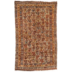 Tapis géométrique persan antique Khamseh Paisley 5.5 x 8.10 ft