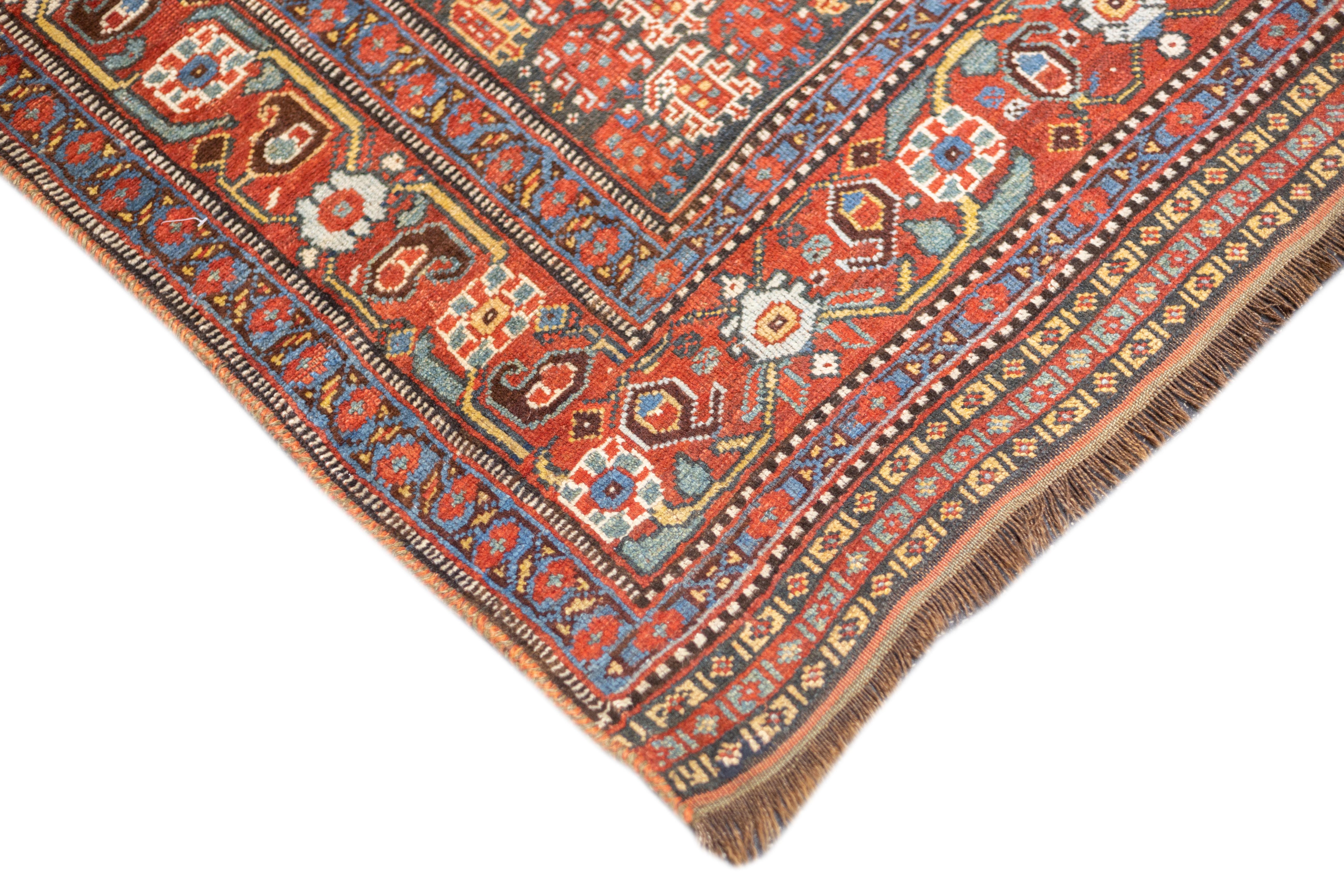 Persiano Tappeto antico persiano Khamseh 4'3'' x 6'4'' in vendita