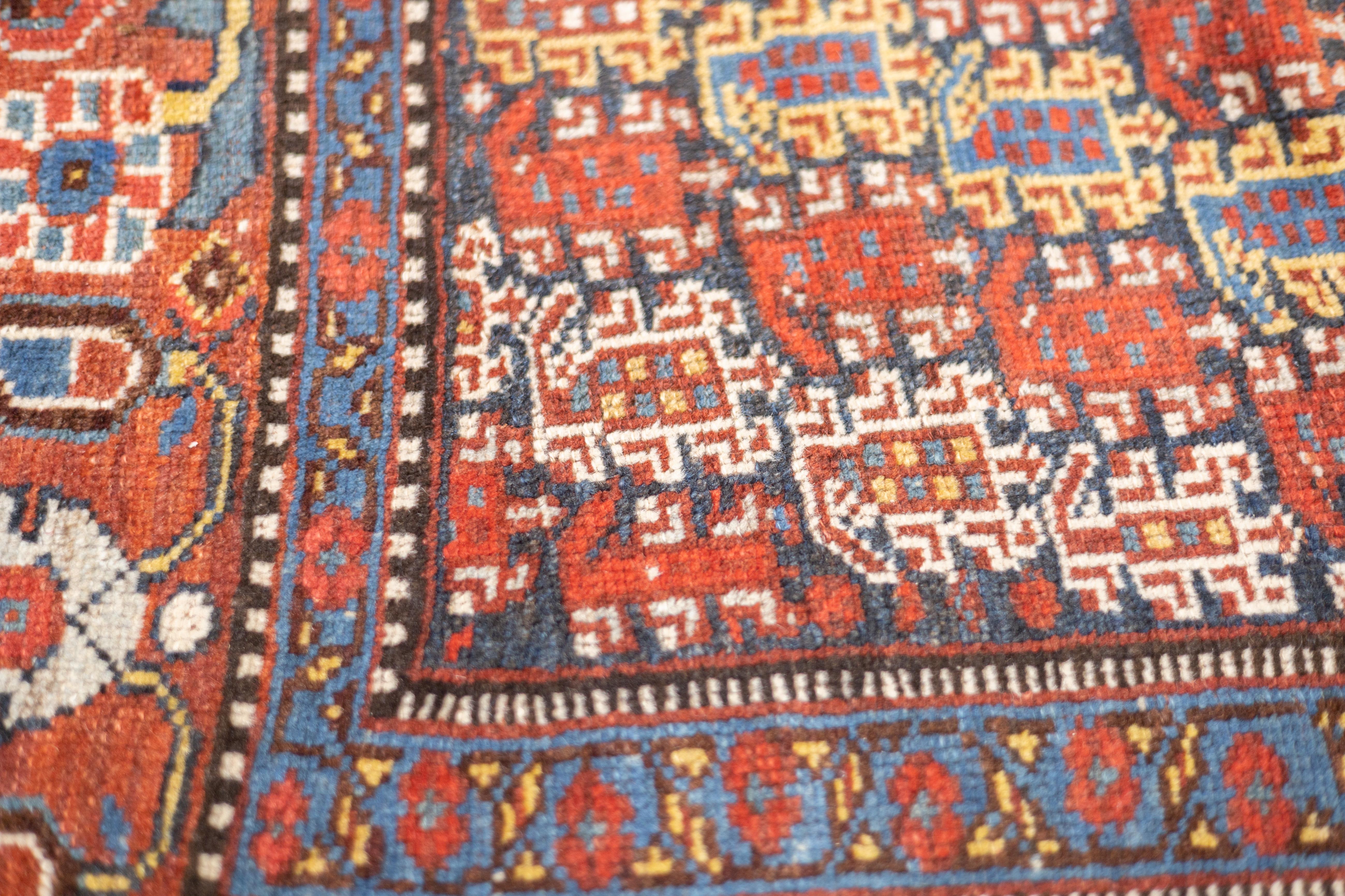 Tappeto antico persiano Khamseh 4'3'' x 6'4'' in vendita 1