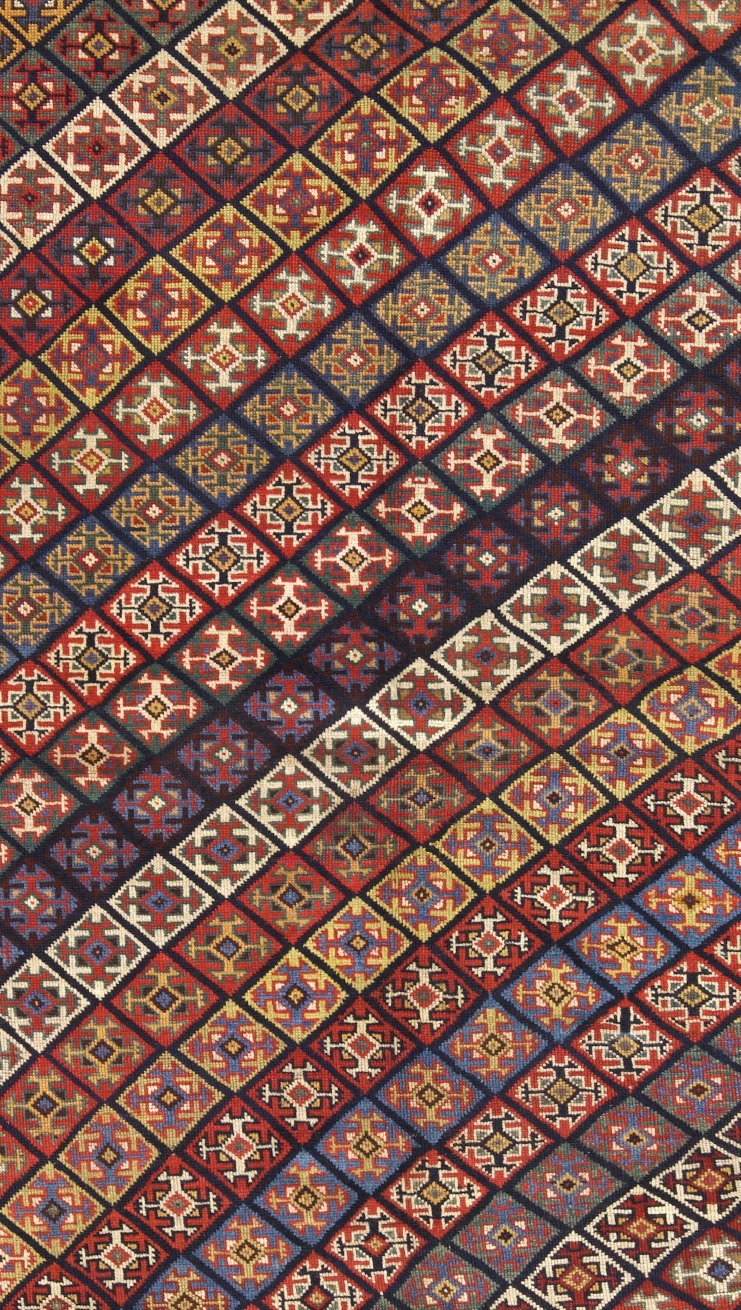 Antiker persischer Khamseh-Teppich 4'9