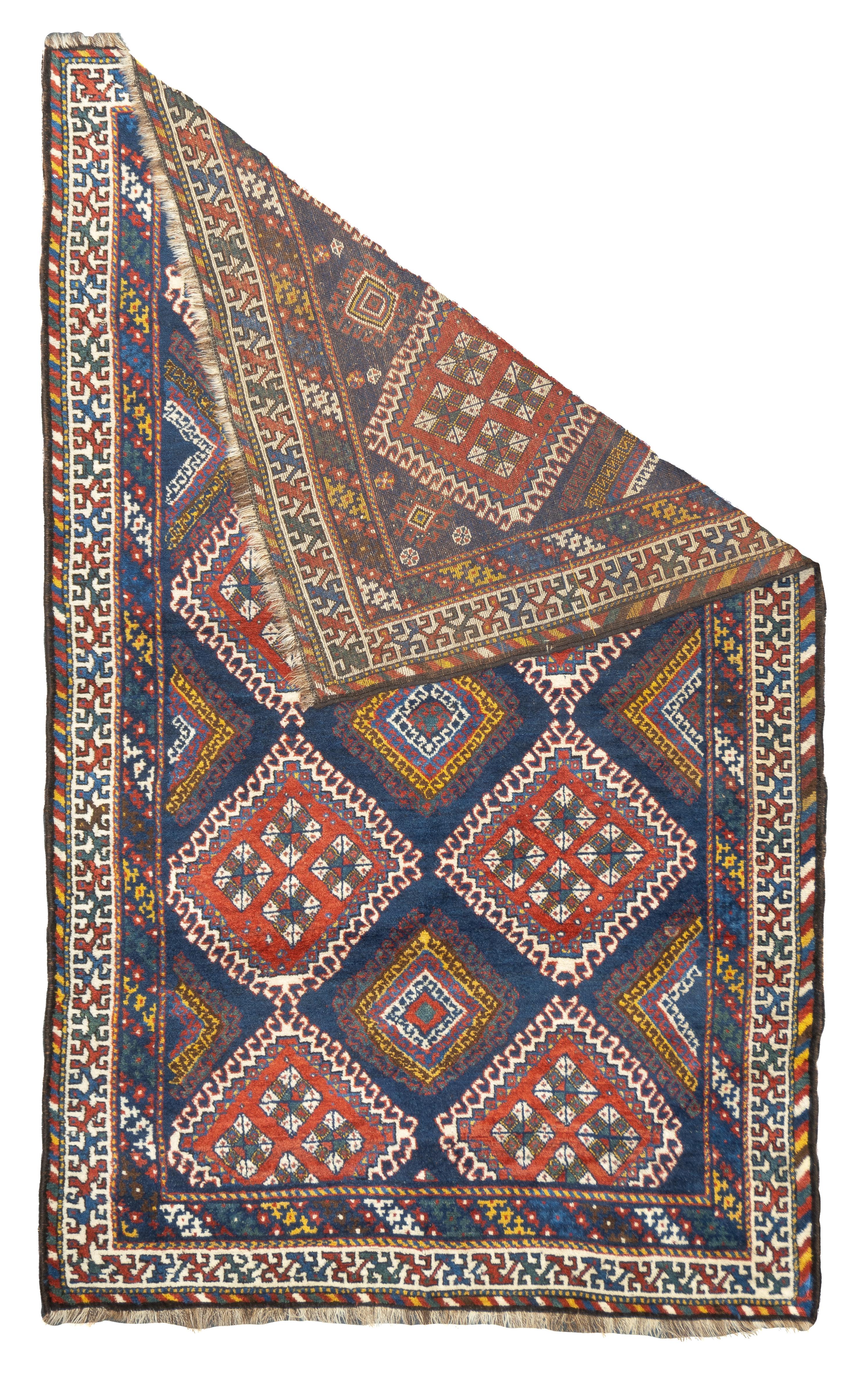 Antiker persischer Khamseh-Teppich 5'0