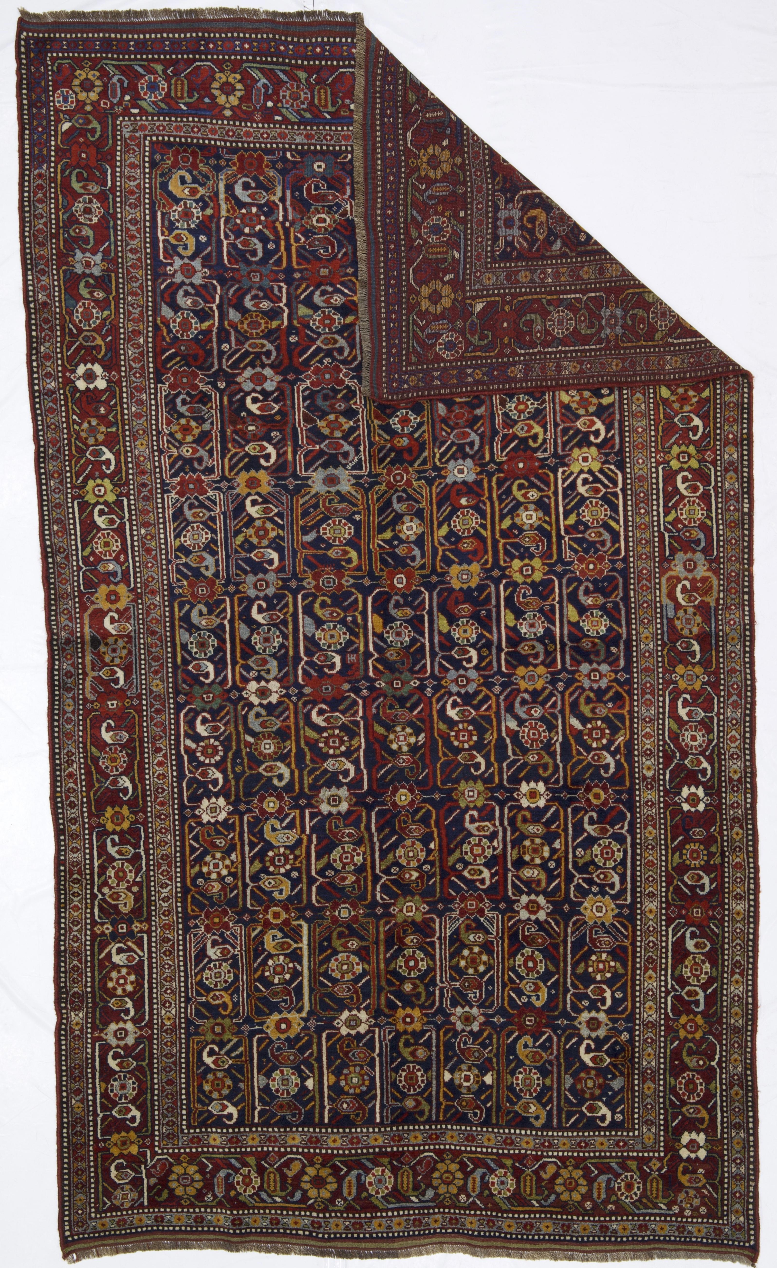 Antiker persischer Khamseh-Teppich 5'0