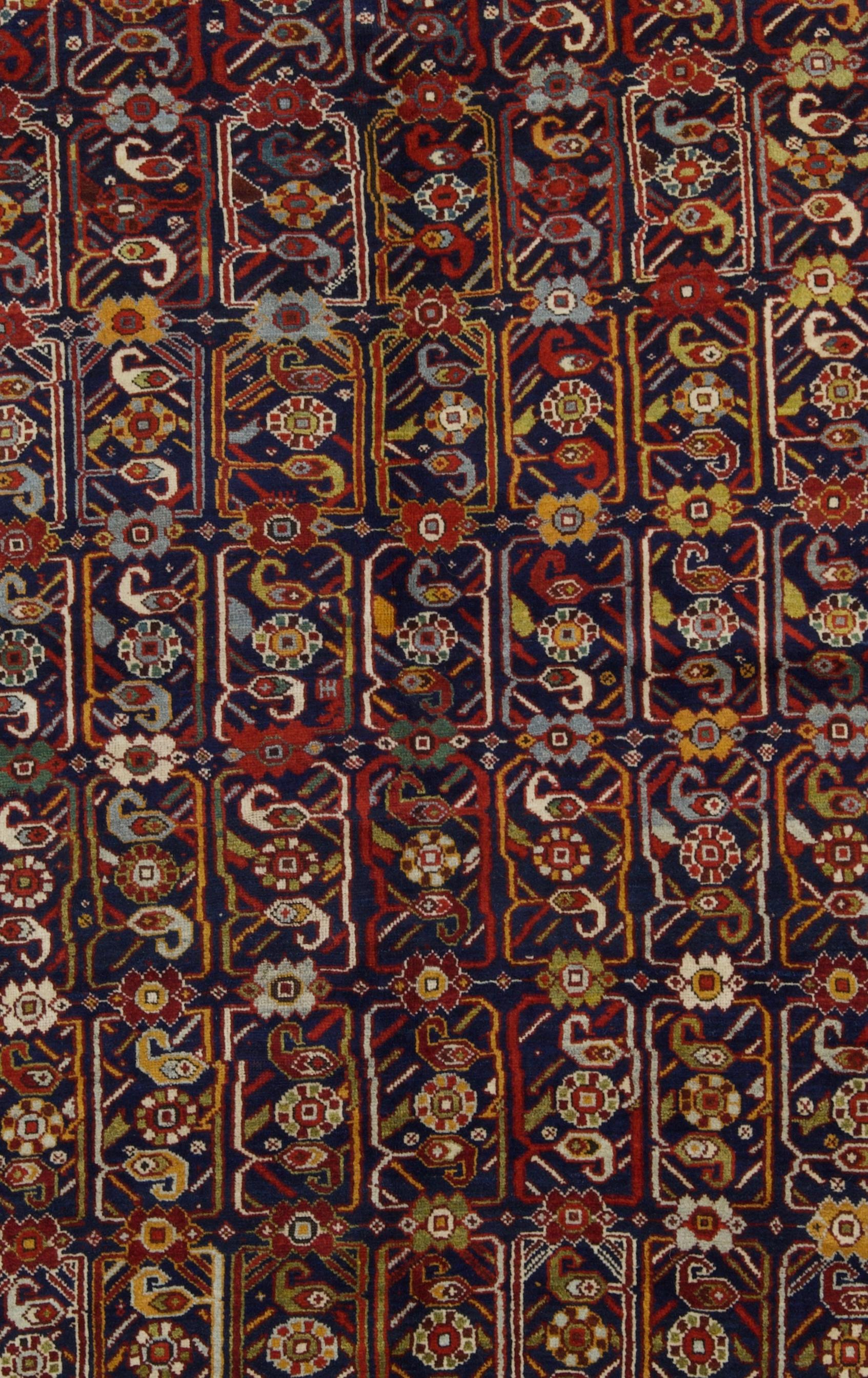 Antiker persischer Khamseh-Teppich 5'0