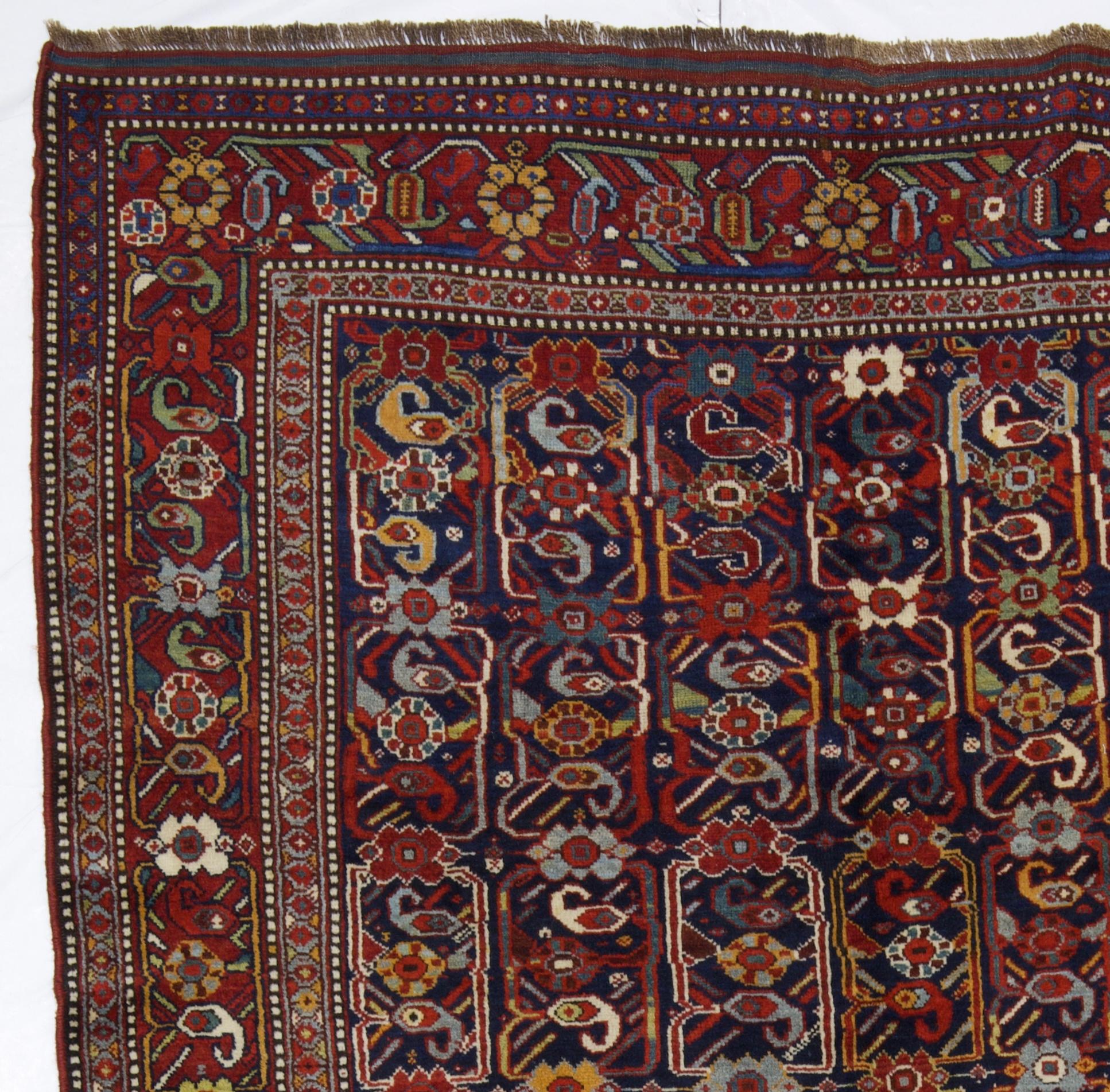 Antiker persischer Khamseh-Teppich 5'0