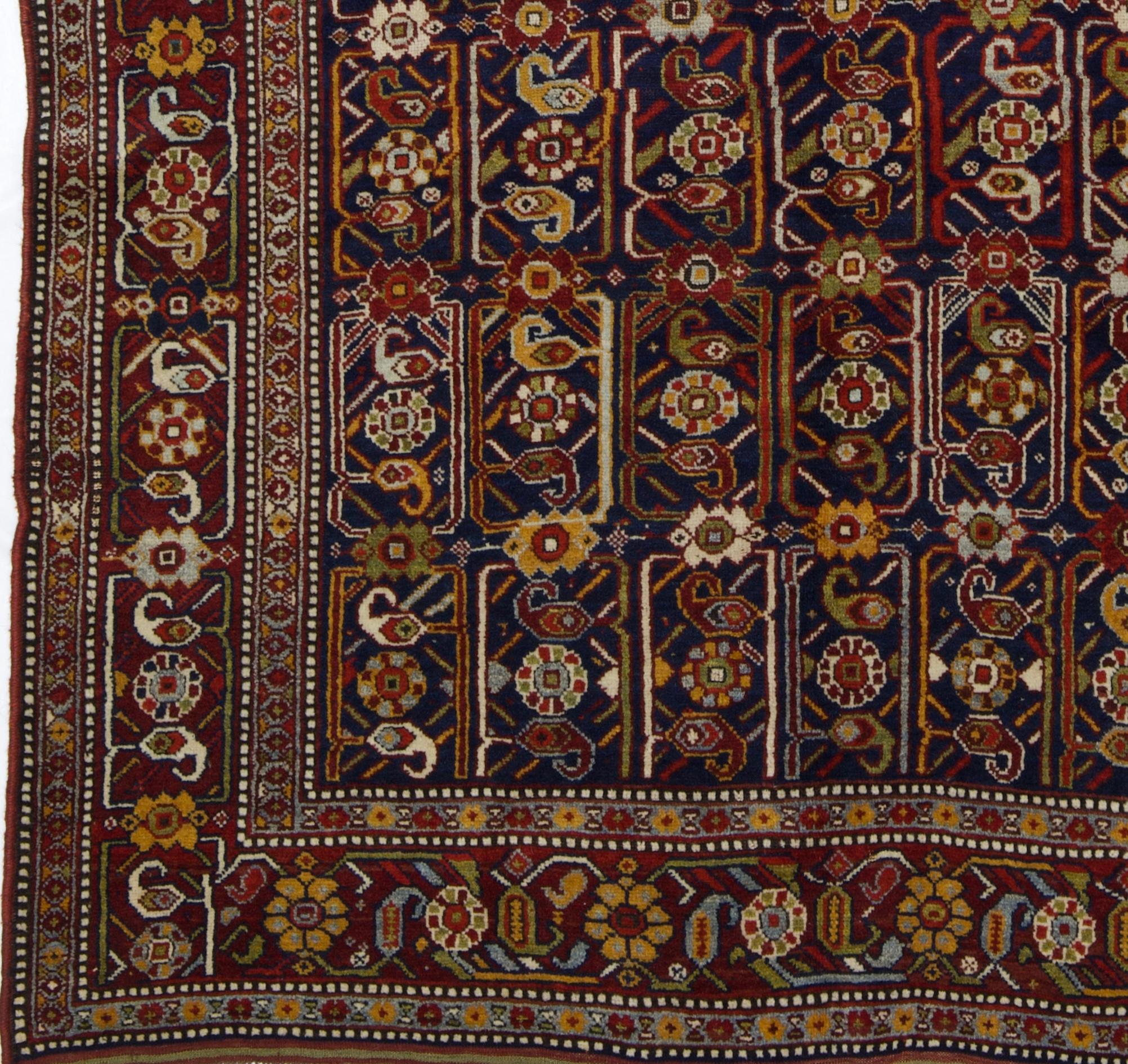 Antiker persischer Khamseh-Teppich 5'0