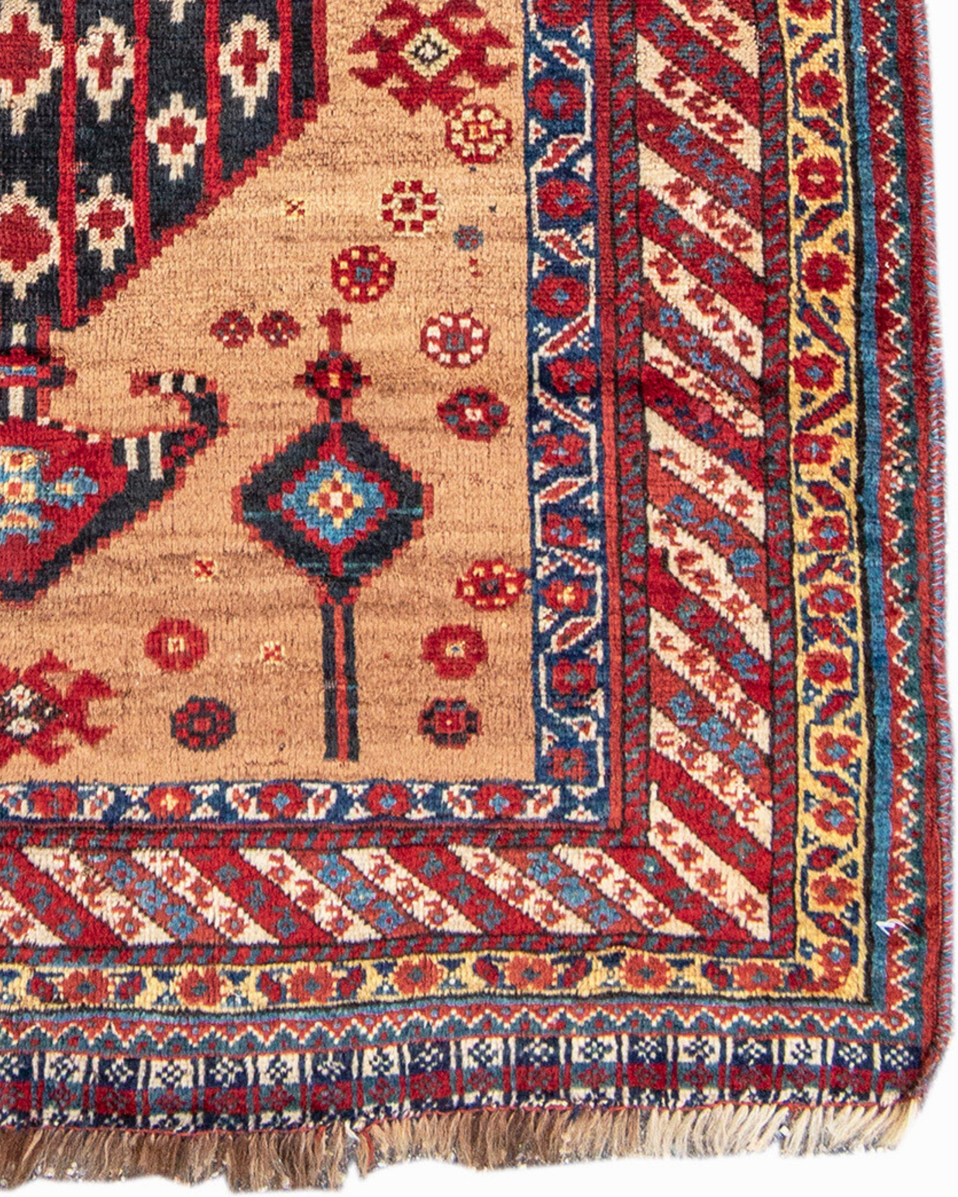 Wool Antique Persian Khamseh Rug, Late 19th Century For Sale