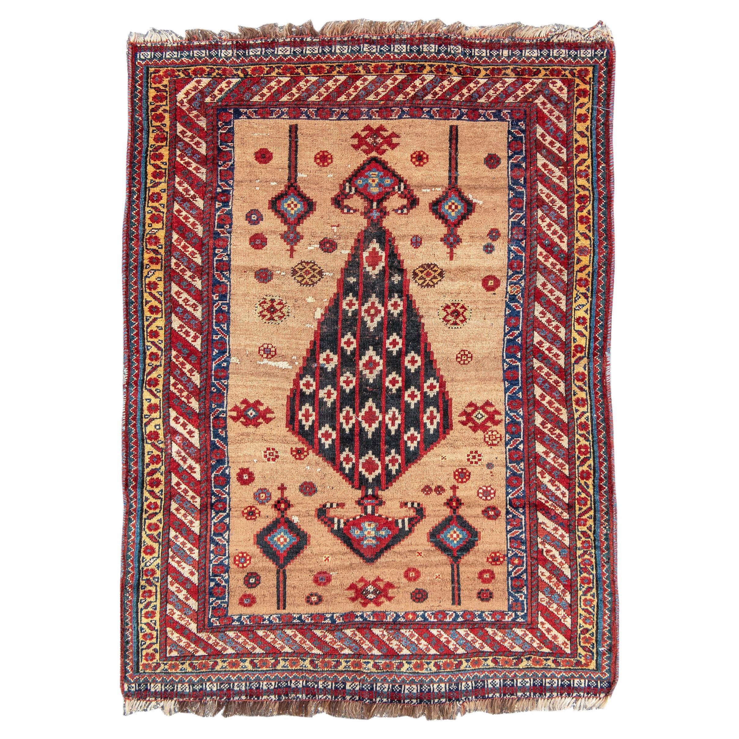Antique Persian Khamseh Rug, Late 19th Century For Sale
