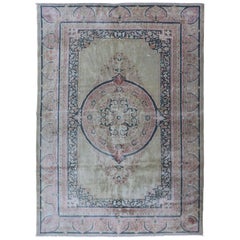 Antique Persian Khorasan Rug with Ornate Circular Medallion 
Intricate Borders