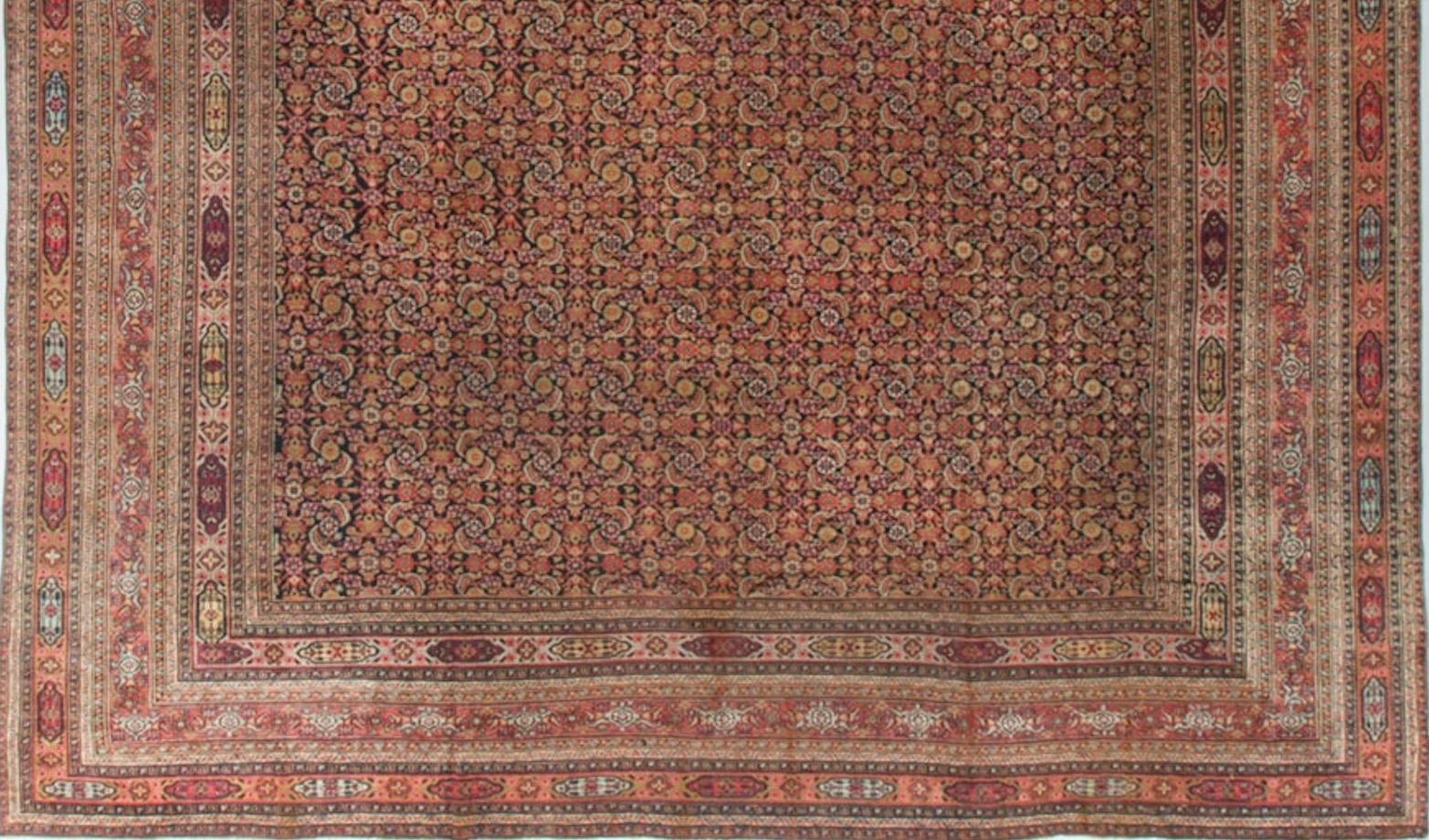 Early 20th Century Antique Persian Khorassan Rug, circa 1900 14'0 x 16'10