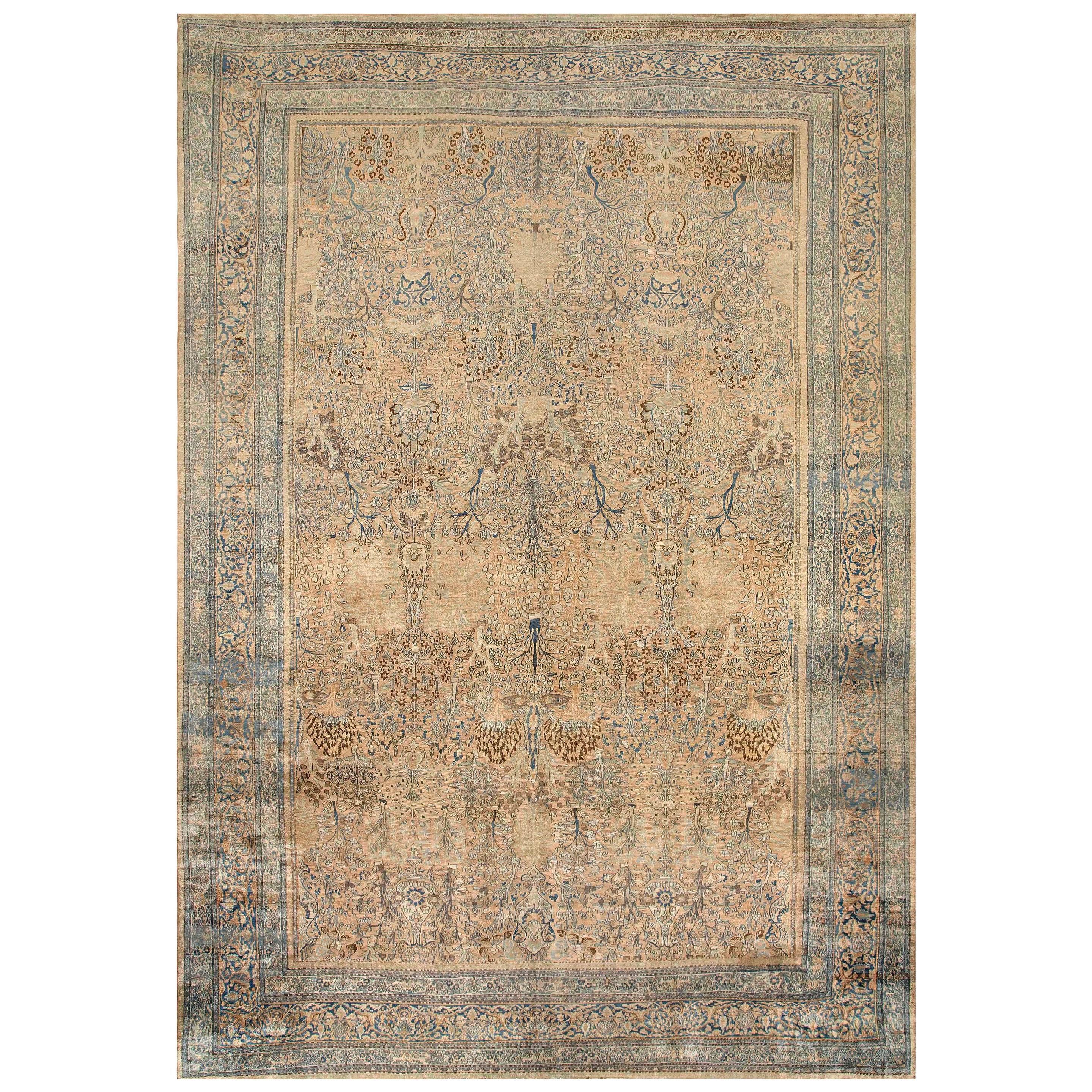 Antique Persian Khorassan Handmade Wool Rug For Sale