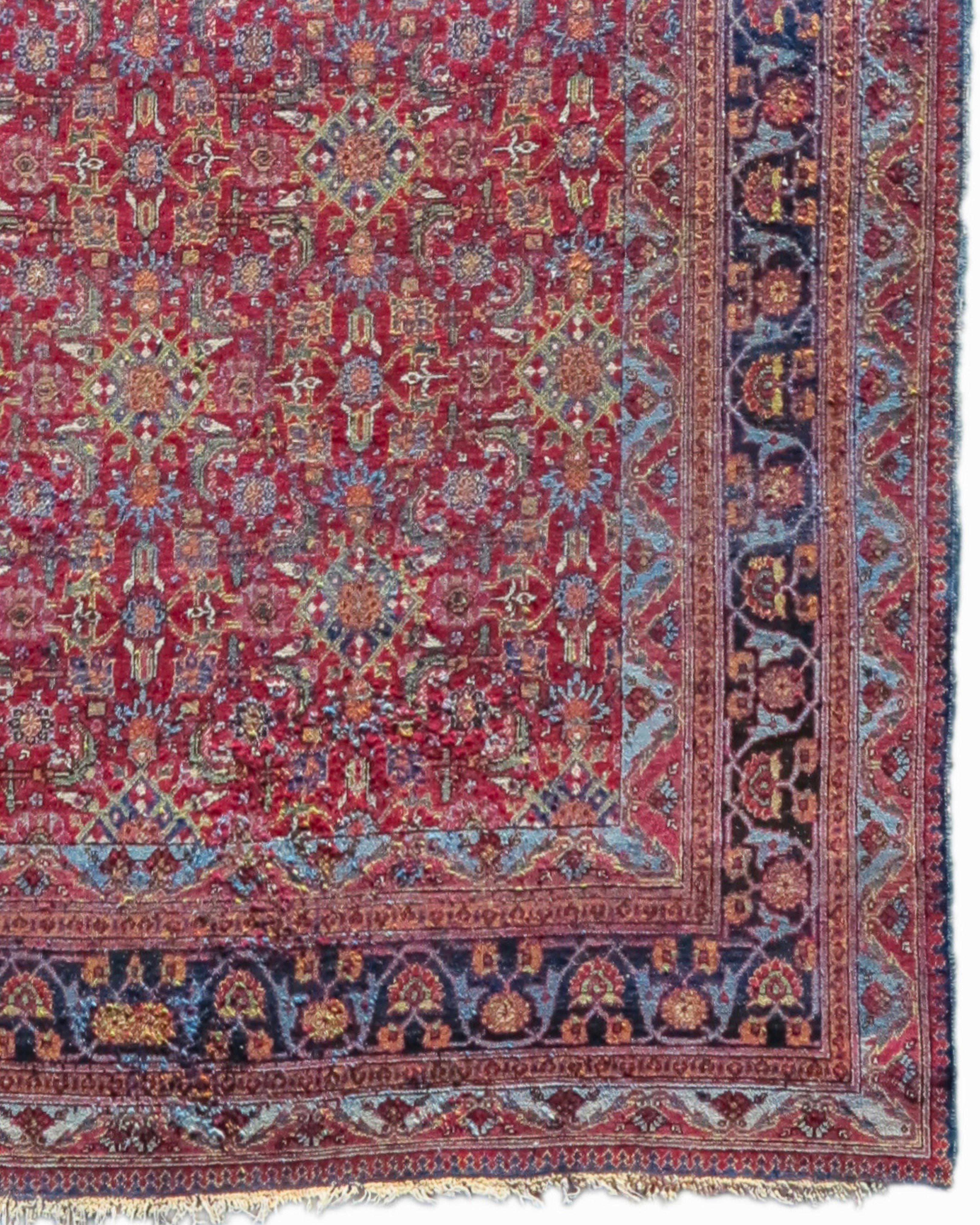 Wool Antique Persian Khorassan Carpet, Late 19th Century For Sale