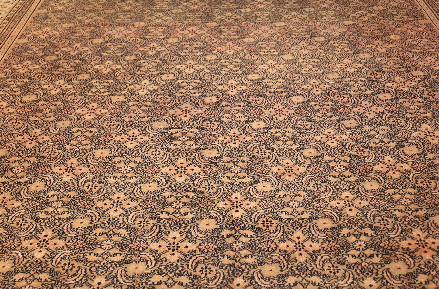 Hand-Knotted Antique Persian Khorassan Carpet. Size: 15 ft 2 in x 18 ft (4.62 m x 5.49 m)