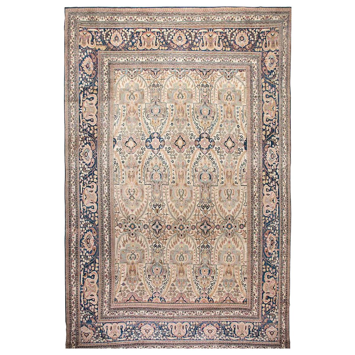 Antique Persian Khorassan Hand Knotted Wool Rug For Sale