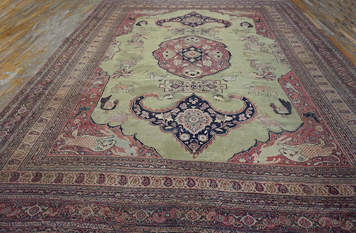 Hand-Knotted 19th Century N.E. Persian Khorassan Moud Carpet ( 9'9