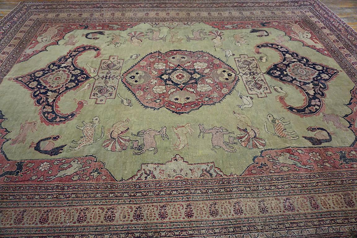 Late 19th Century 19th Century N.E. Persian Khorassan Moud Carpet ( 9'9