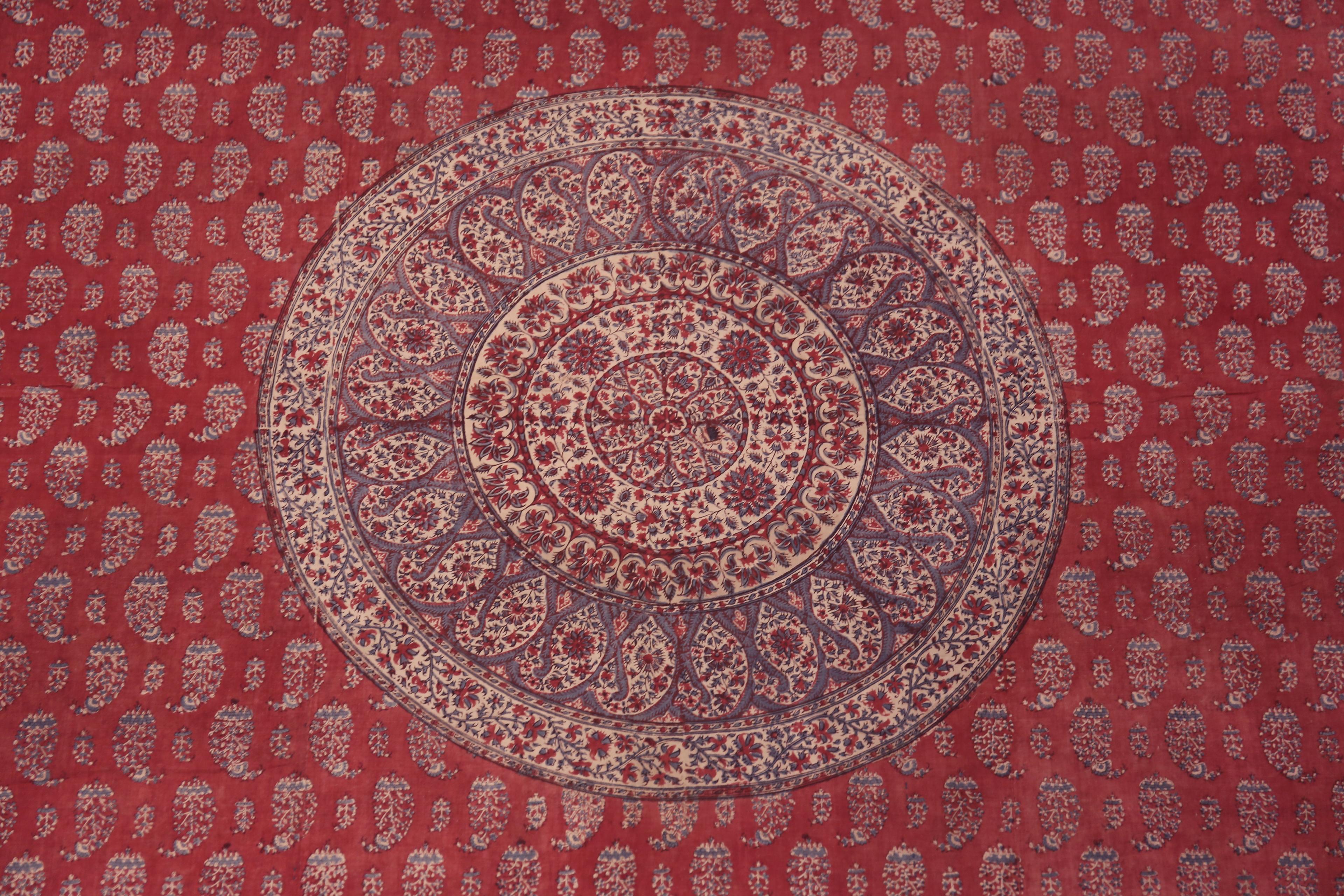 Wunderschön fesselndes antikes persisches Khorassan Paisley Design Kalamkari / Qalamkari Textil, Herkunftsland: Persien, CIRCA Datum: Datiert 1882
