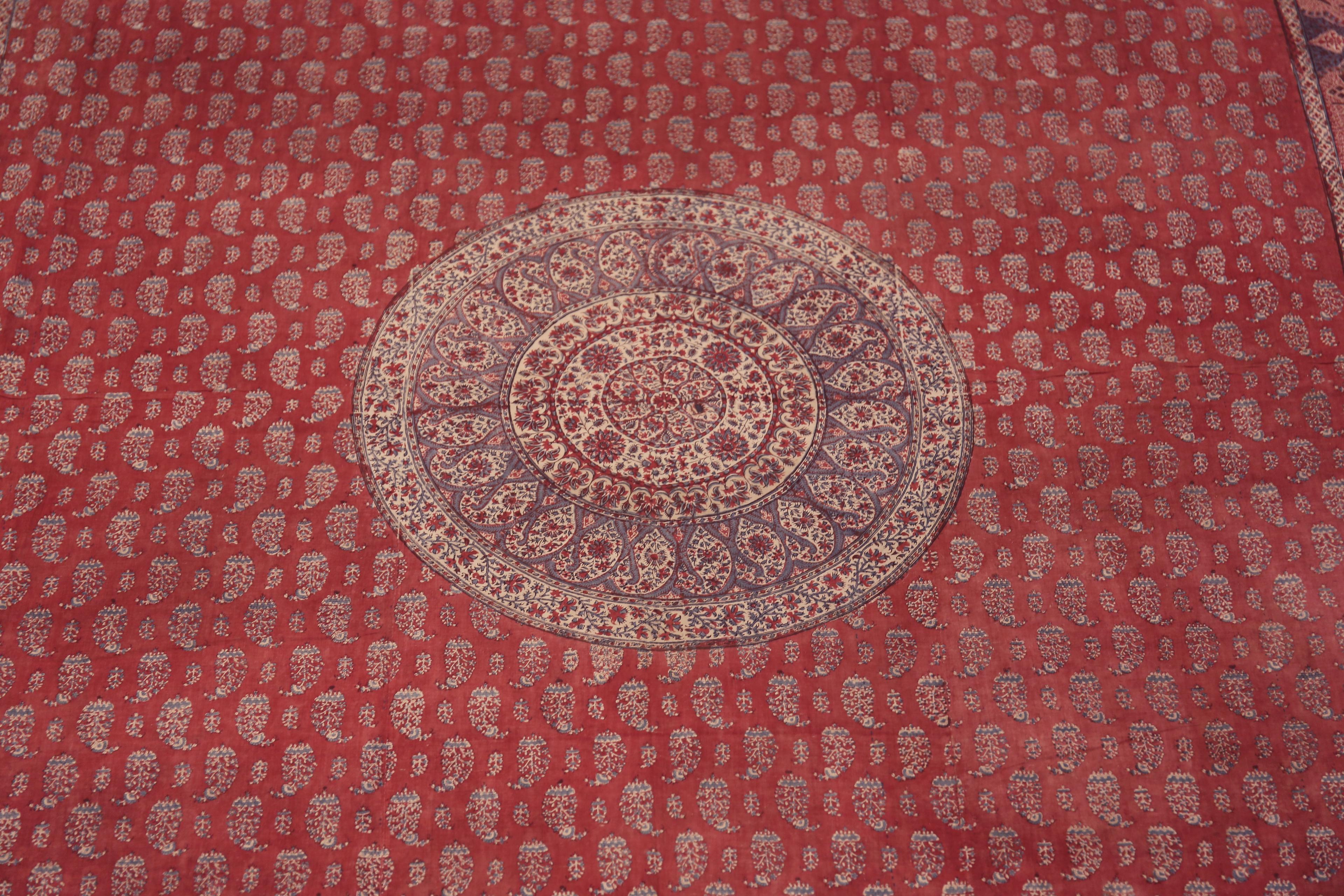 Textile persan antique Khorassan Paisley Kalamkari / Qalamkari  6'3
