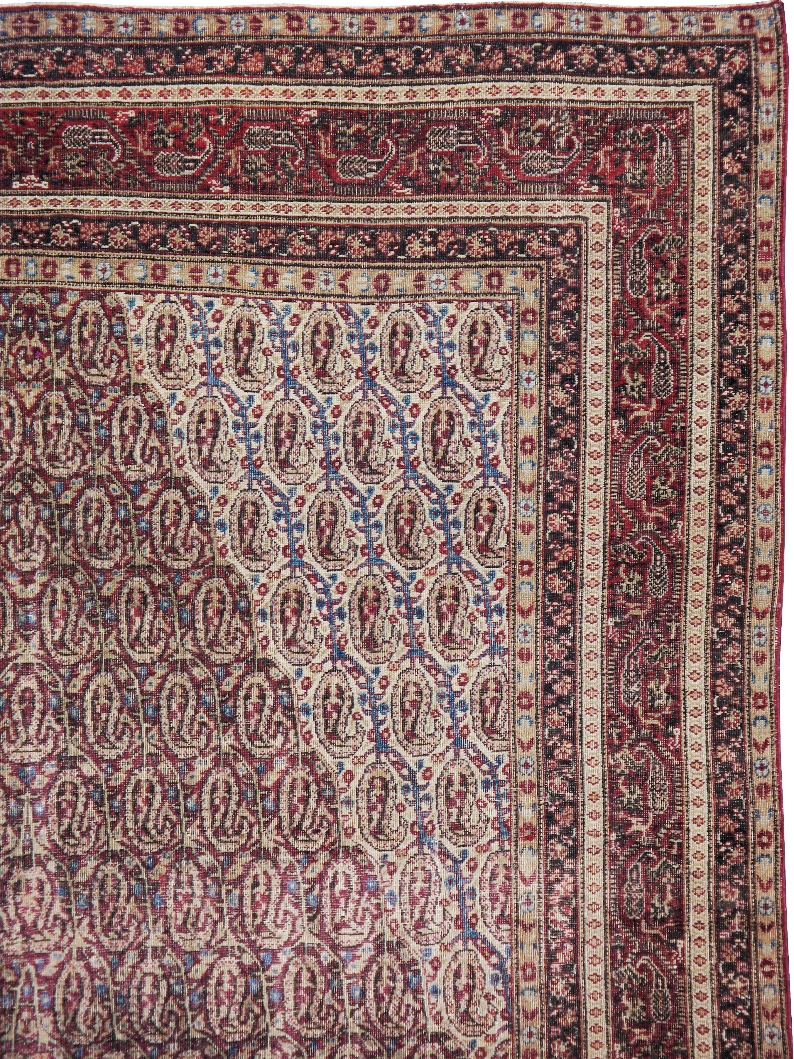 Hand-Knotted Antique Persian Khorassan Rug For Sale