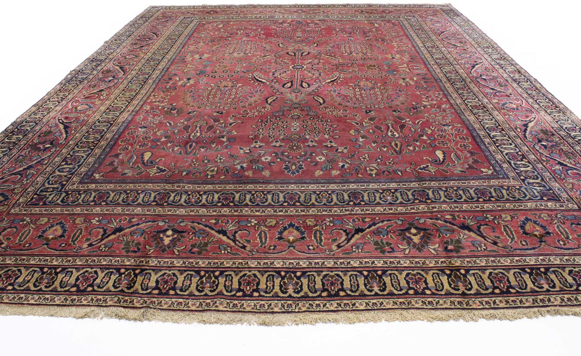 Hand-Knotted Antique Persian Khorassan Rug with Modern Victorian Style and Old World Vibes  For Sale