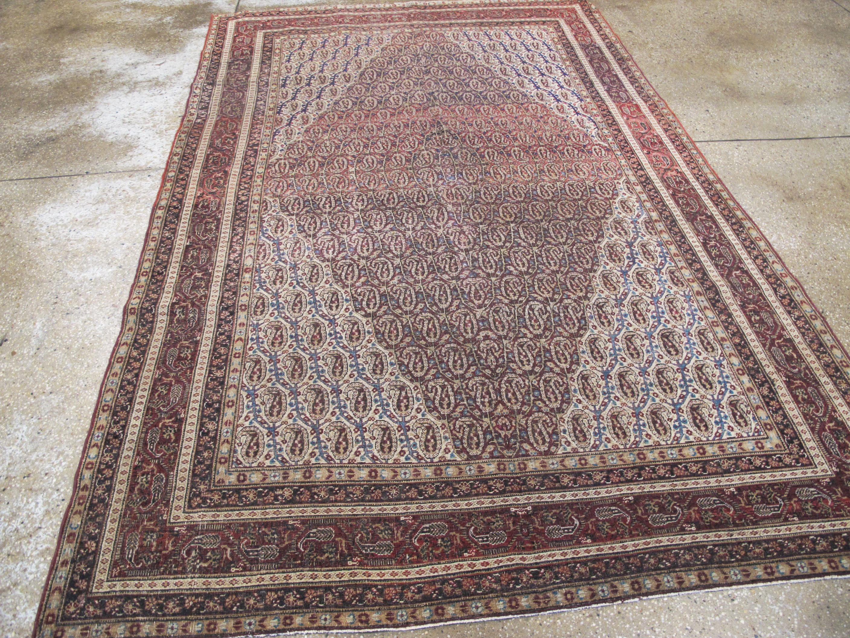 Wool Antique Persian Khorassan Rug For Sale