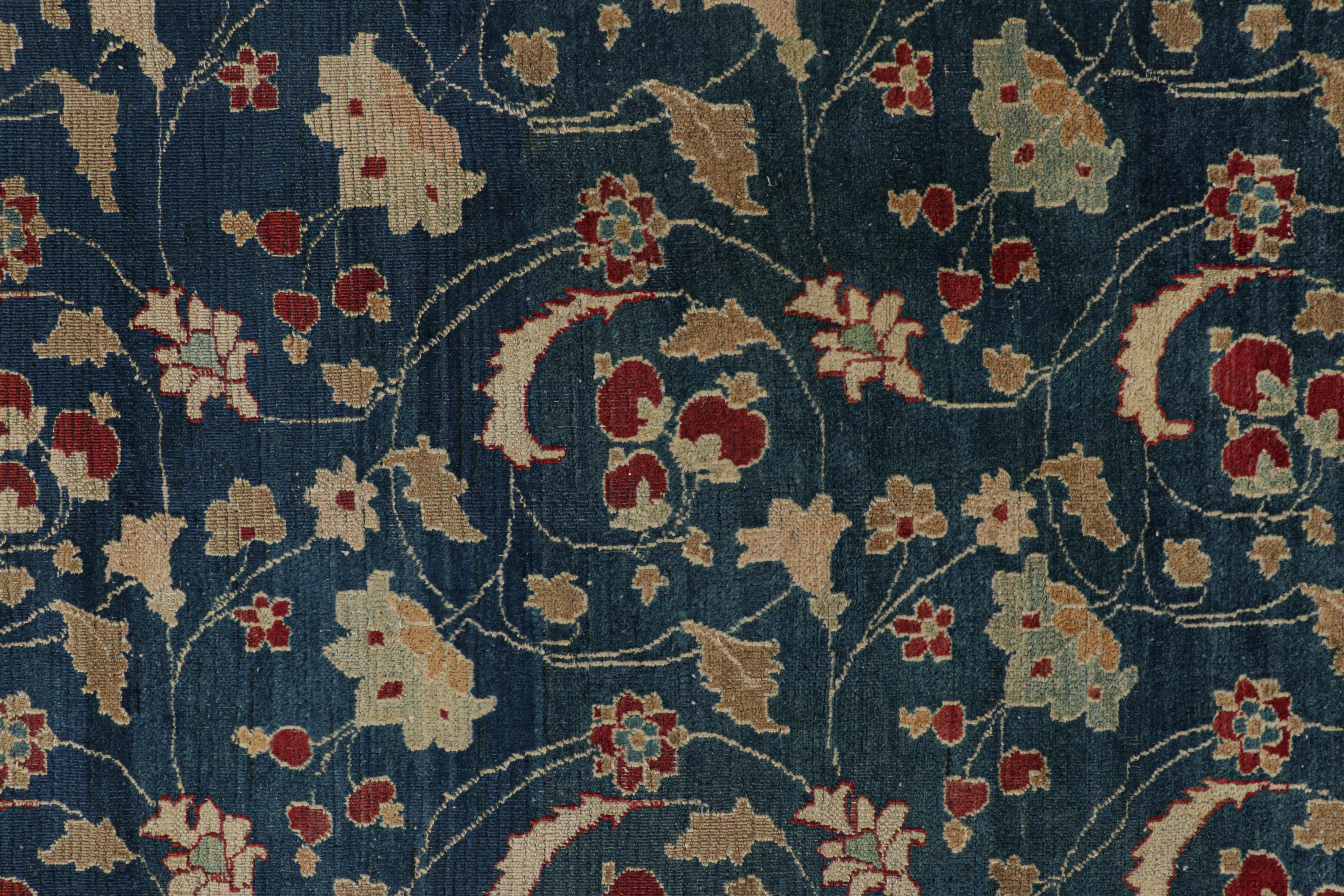 Persiano Antico tappeto persiano Khorassan blu navy con motivo floreale, da Rug & Kilim in vendita