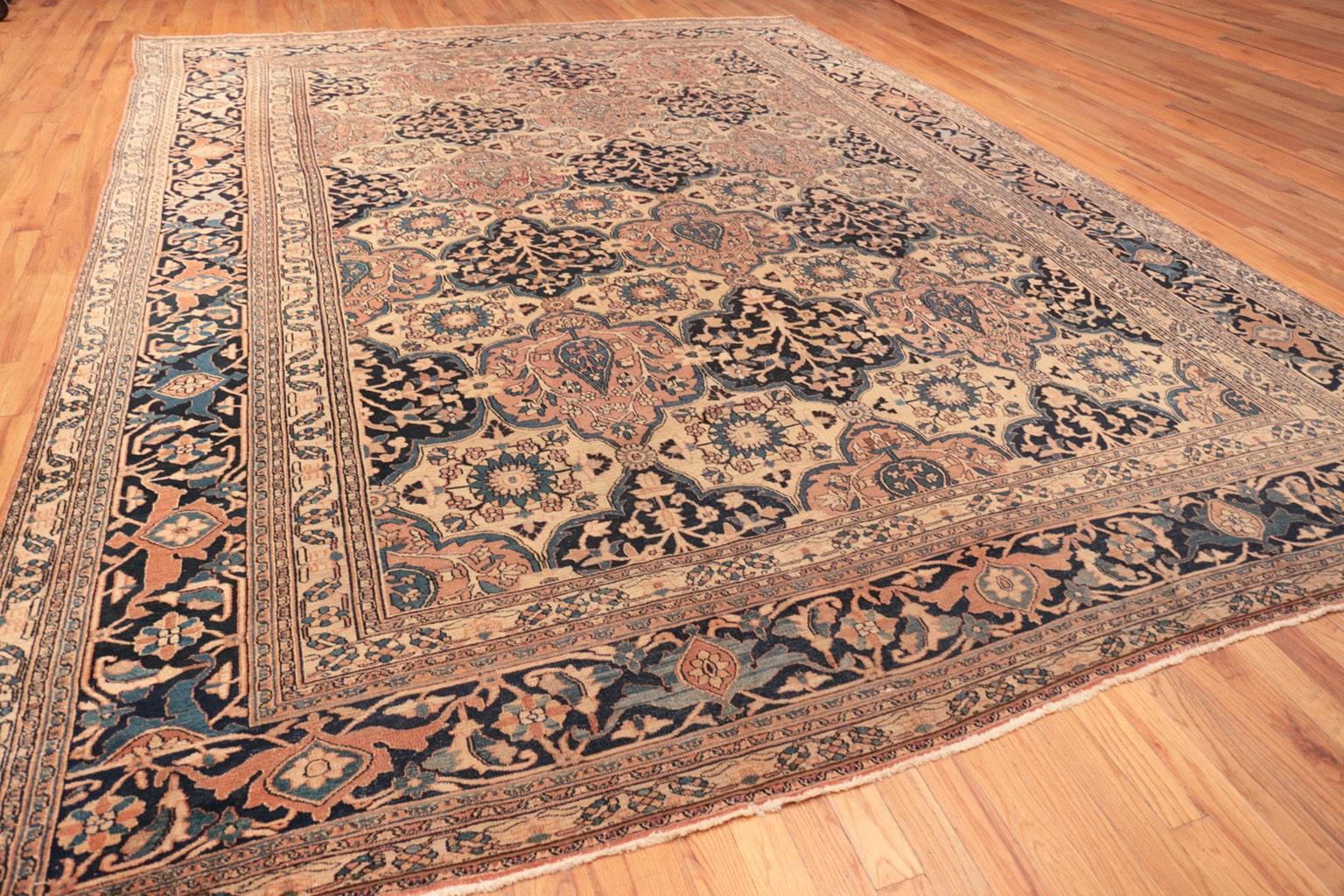 20th Century Antique Persian Khorassan Rug. Size: 12 ft 4 in x 15 ft 9 in (3.76 m x 4.8 m)