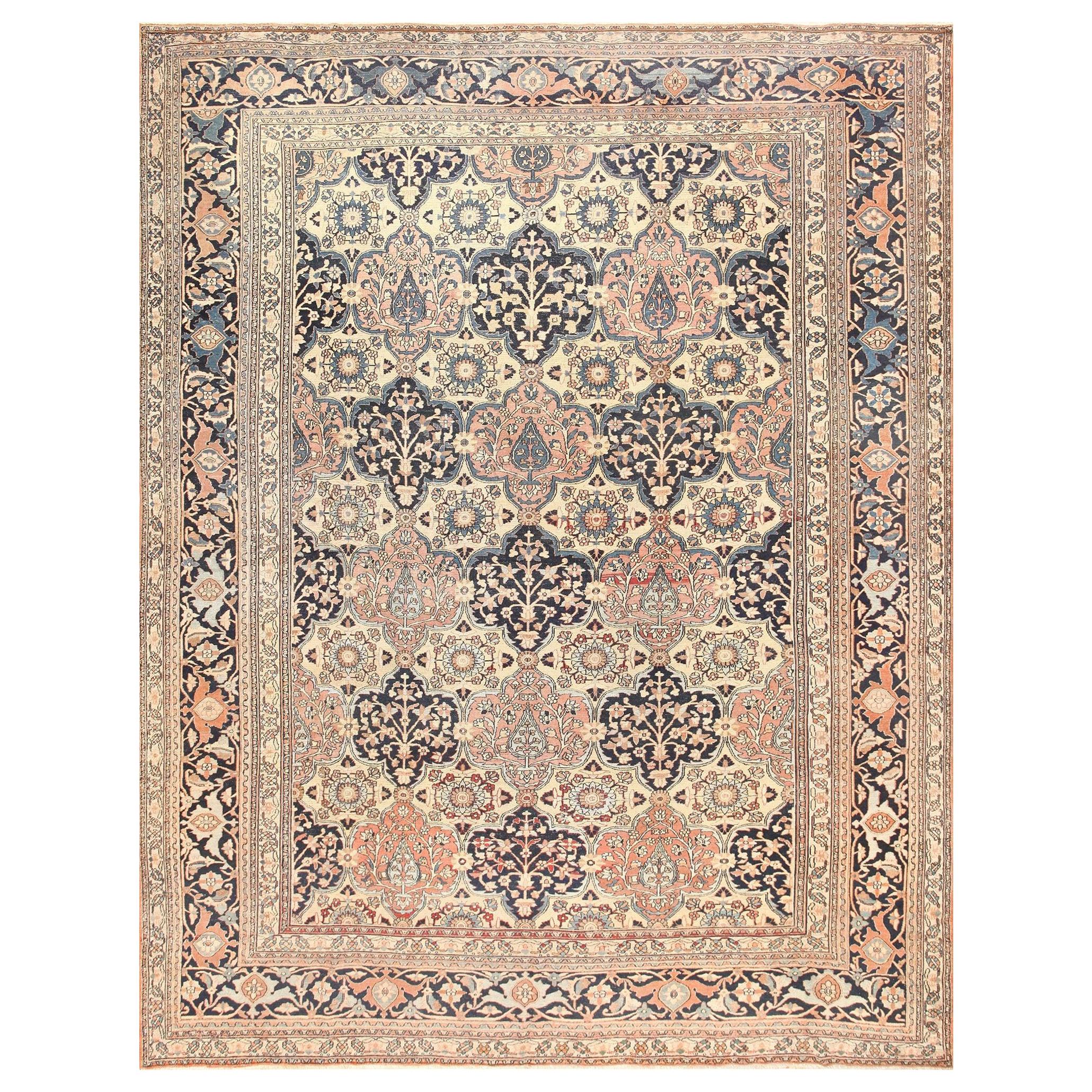 Antique Persian Khorassan Rug. Size: 12 ft 4 in x 15 ft 9 in (3.76 m x 4.8 m)