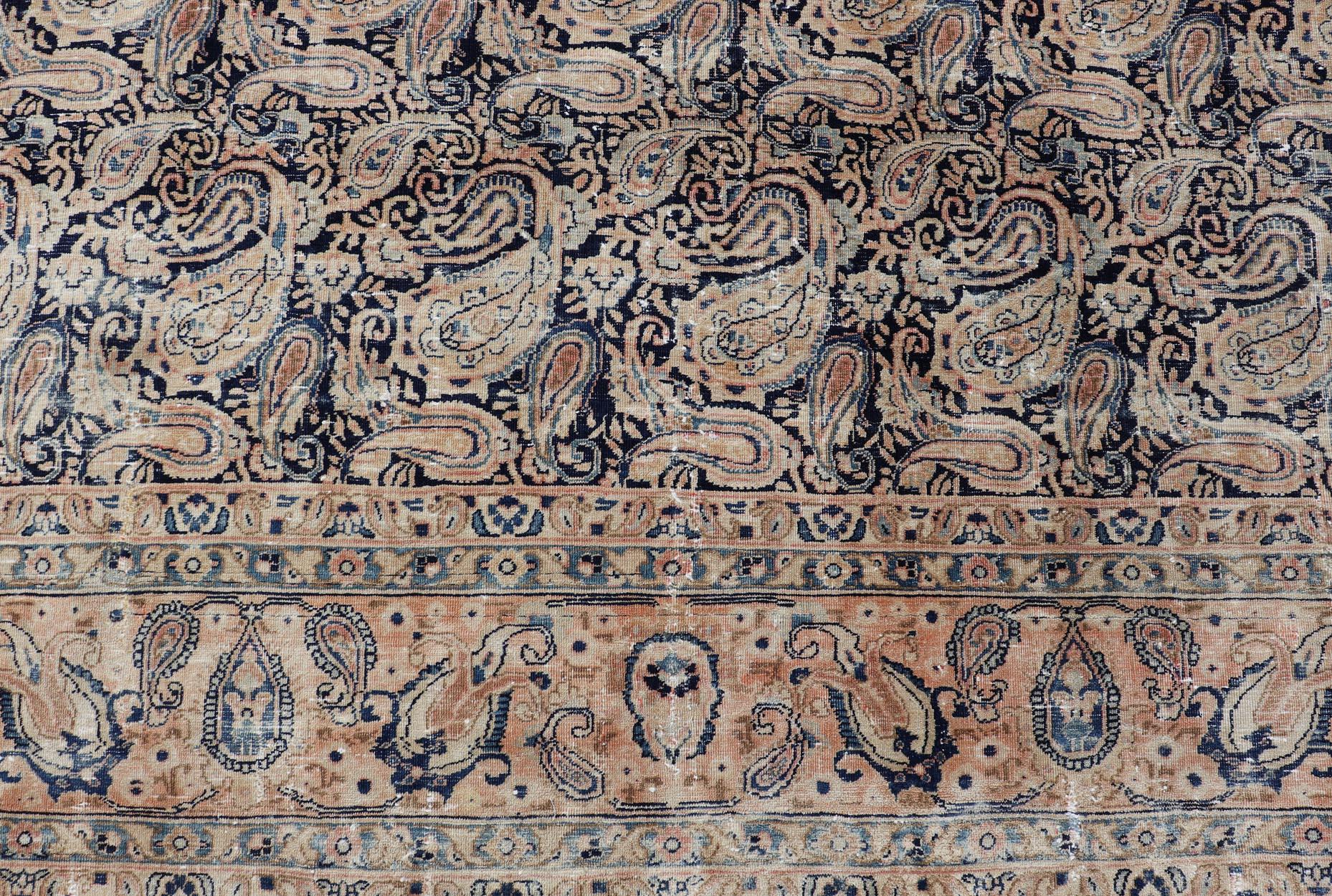 Tapis persan ancien du Khorassan à motif cachemire complexe sur l'ensemble 9'8 x 12'11 en vente 3