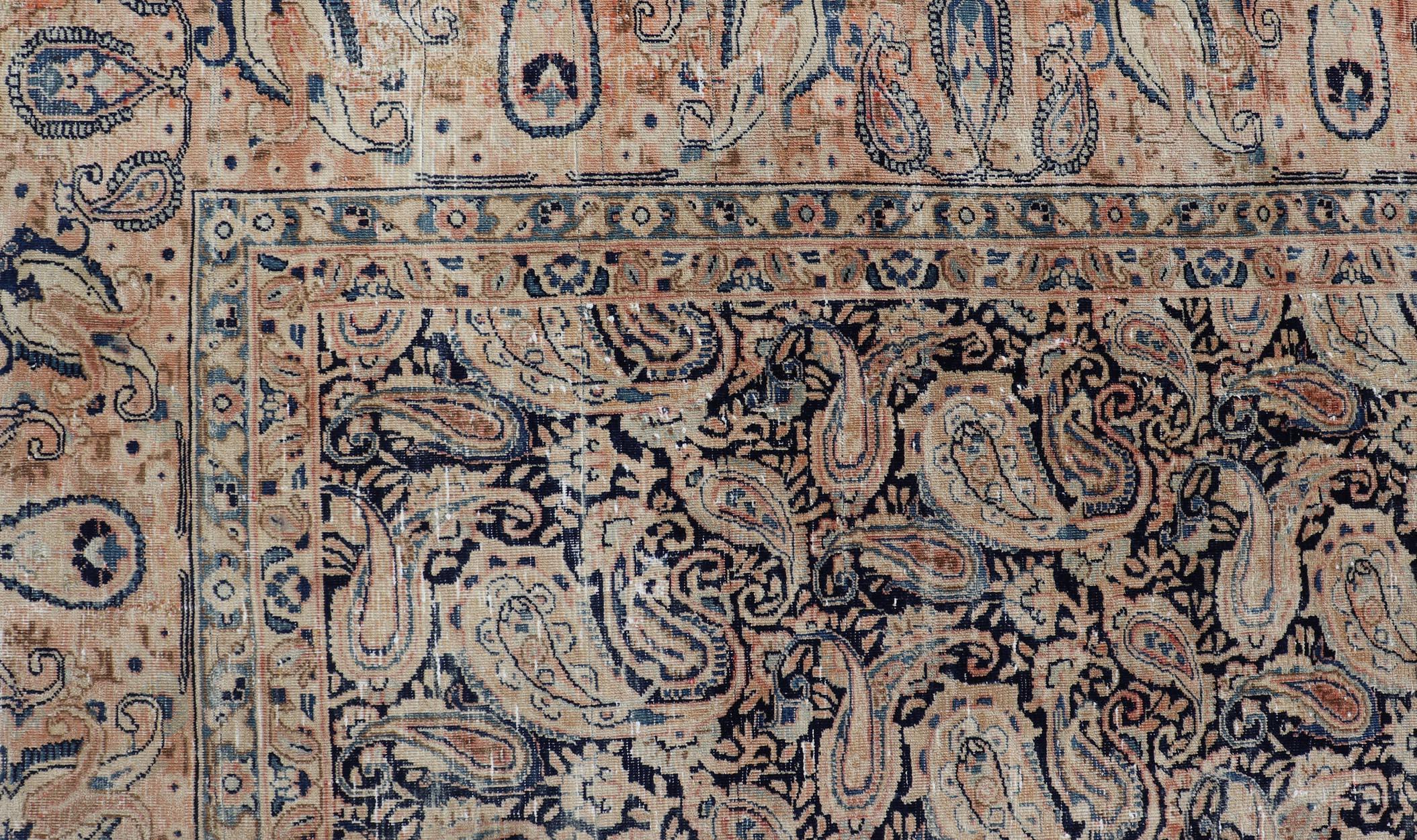 Tapis persan ancien du Khorassan à motif cachemire complexe sur l'ensemble 9'8 x 12'11 en vente 4