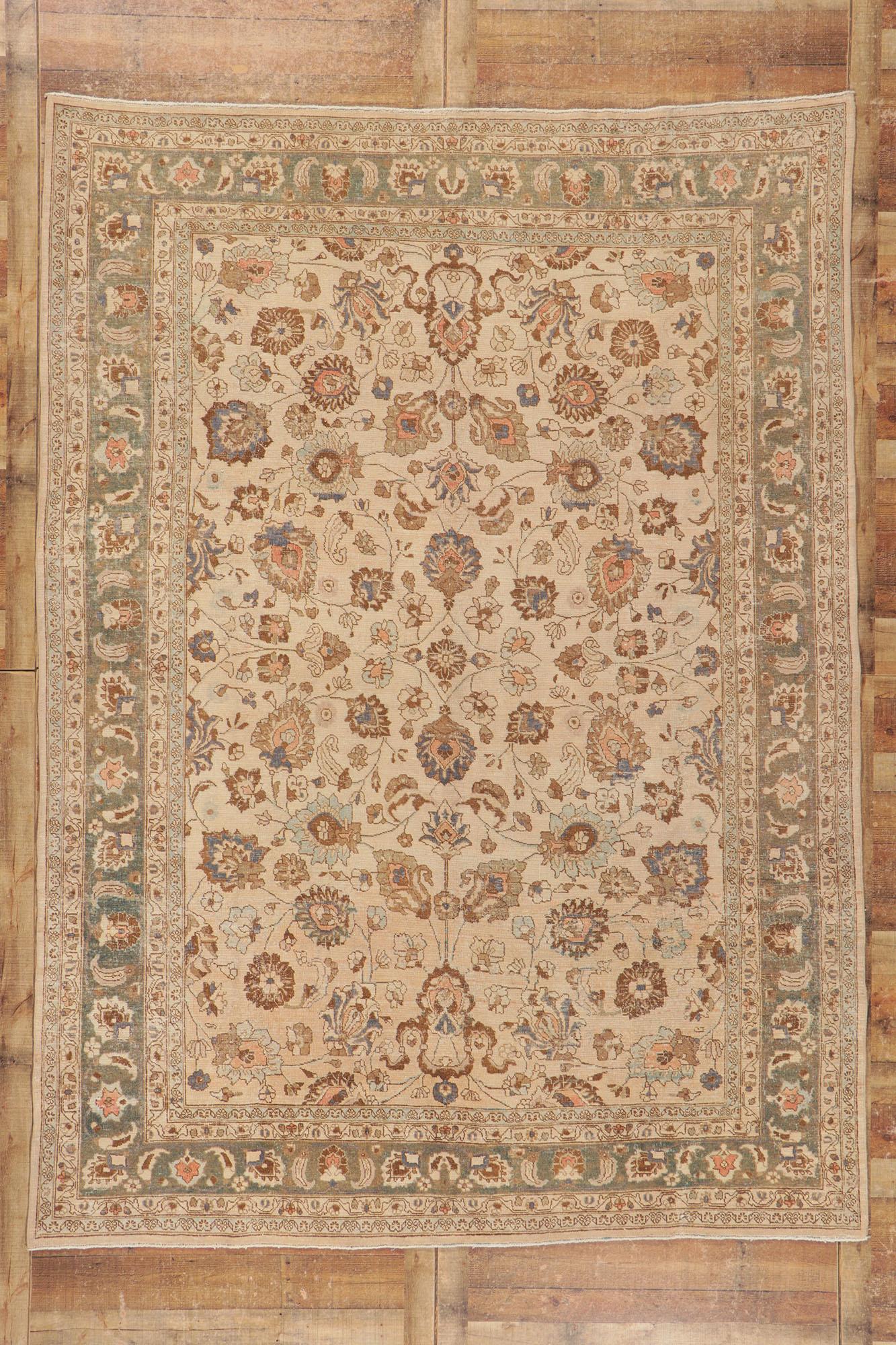 20th Century Antique Persian Khorassan Rug with Modern Grandmillennial Style For Sale