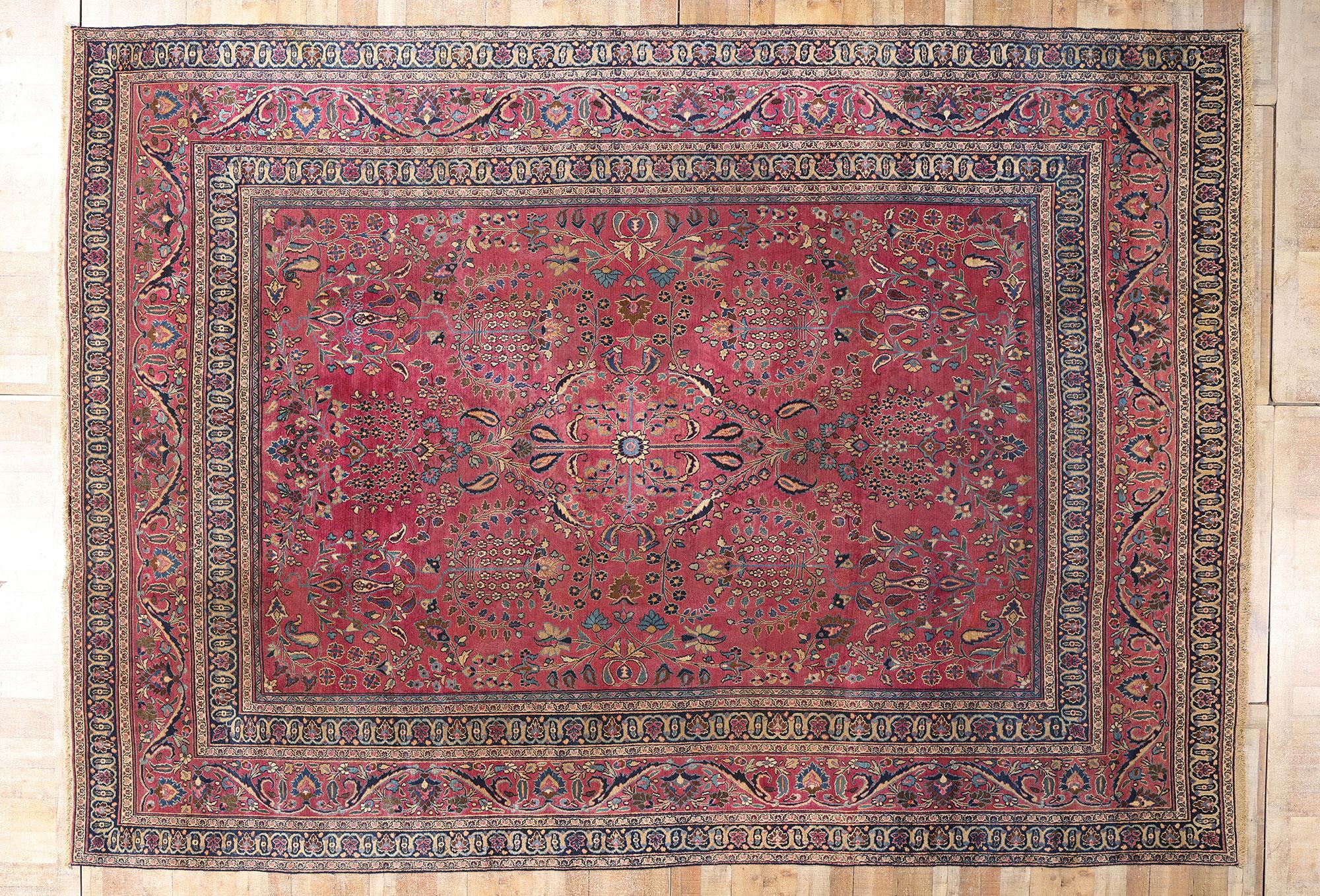 Fin du 19ème siècle, tapis ancien persan Khorassan de style traditionnel en vente 3