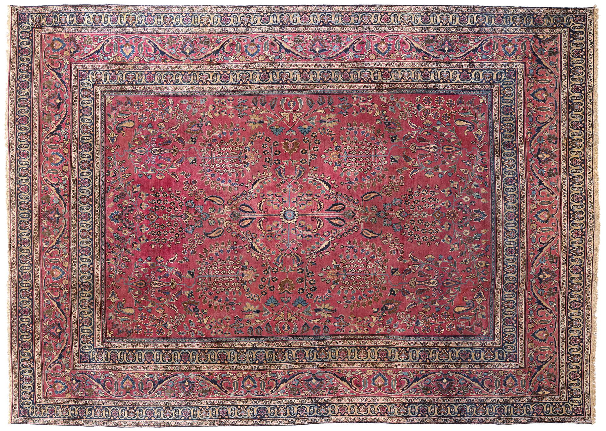 Fin du 19ème siècle, tapis ancien persan Khorassan de style traditionnel en vente 4