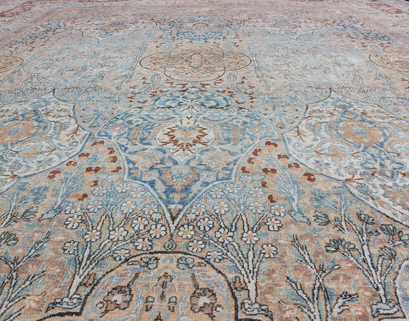 Antiker persischer Khorassan in All-Over Palmette & Vining Blume 11'10 x 16'4 im Angebot 4