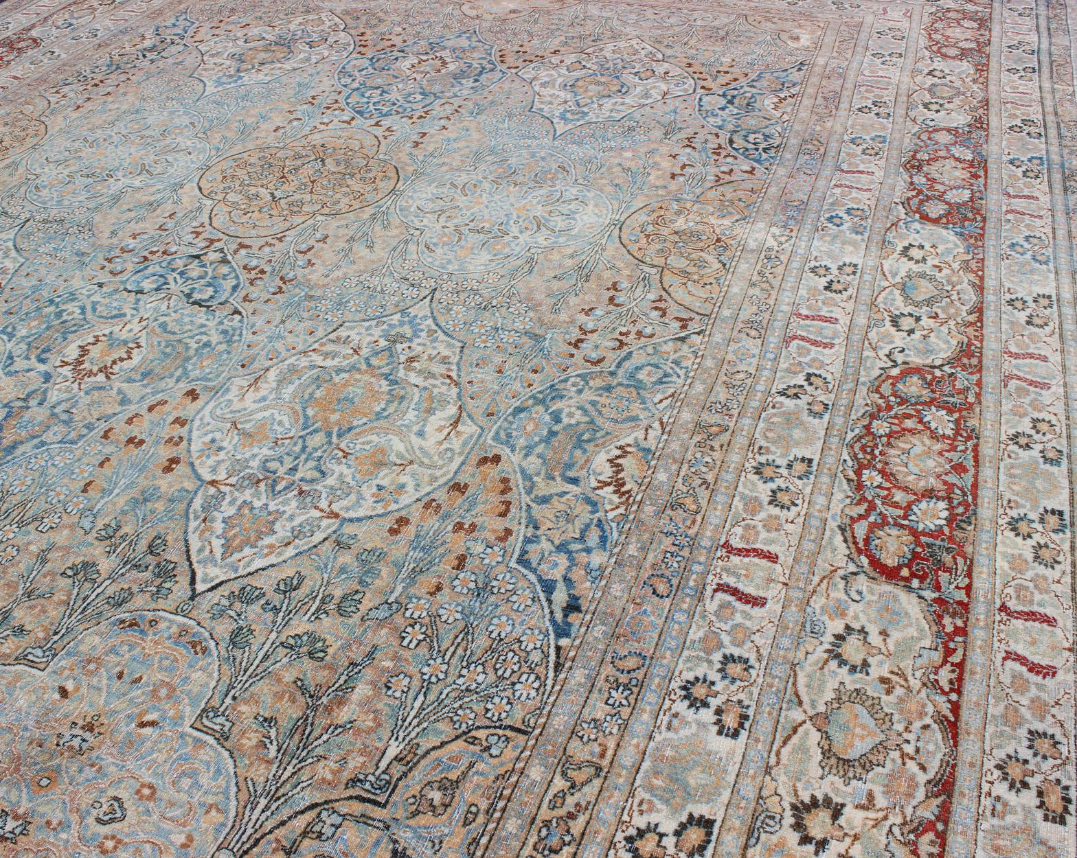 Antiker persischer Khorassan in All-Over Palmette & Vining Blume 11'10 x 16'4 im Zustand „Gut“ im Angebot in Atlanta, GA