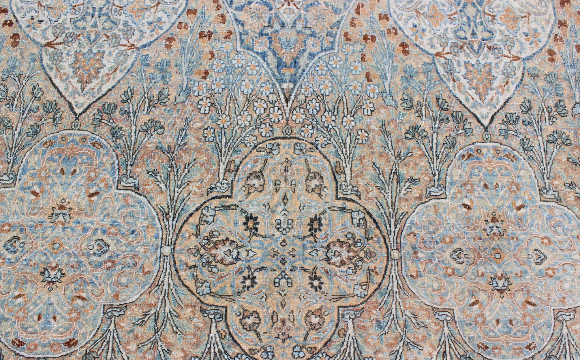 Antiker persischer Khorassan in All-Over Palmette & Vining Blume 11'10 x 16'4 (Frühes 20. Jahrhundert) im Angebot