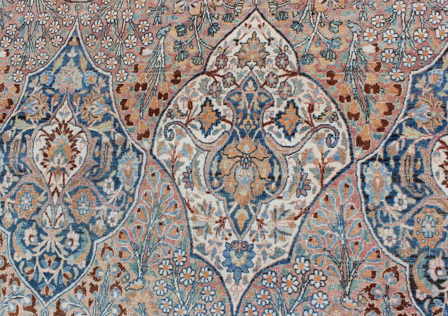 Antiker persischer Khorassan in All-Over Palmette & Vining Blume 11'10 x 16'4 (Wolle) im Angebot