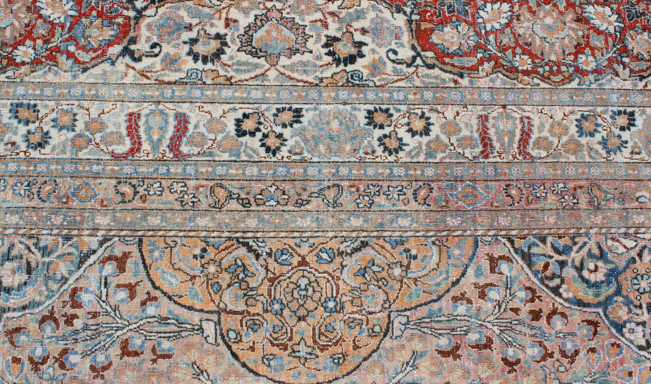 Antiker persischer Khorassan in All-Over Palmette & Vining Blume 11'10 x 16'4 im Angebot 1