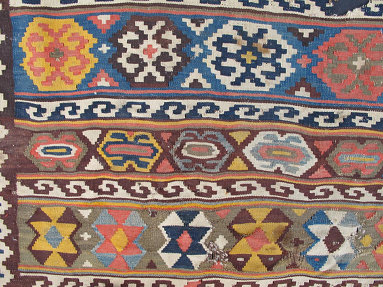 Hand-Woven Antique Persian Kilim Fragment For Sale