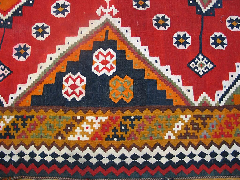 Wool Early 20th Century S. Persian Ghashgaie Flat-Weave ( 4'7