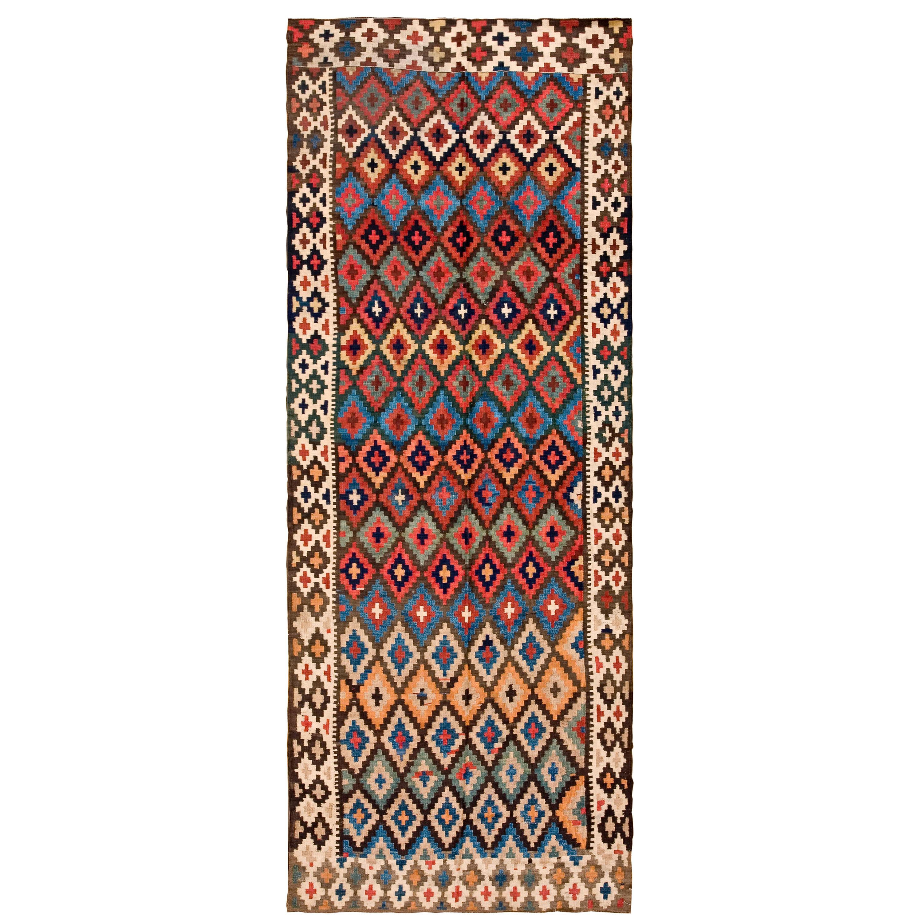 Anfang des 20. Jahrhunderts N.W. Persisches Flachgewebe ( 4'6" x 11'6" - 137 x 351 )