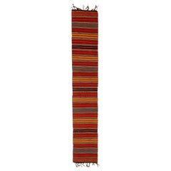 Antique Persian Kilim Runner Rug with Colored Stripes
