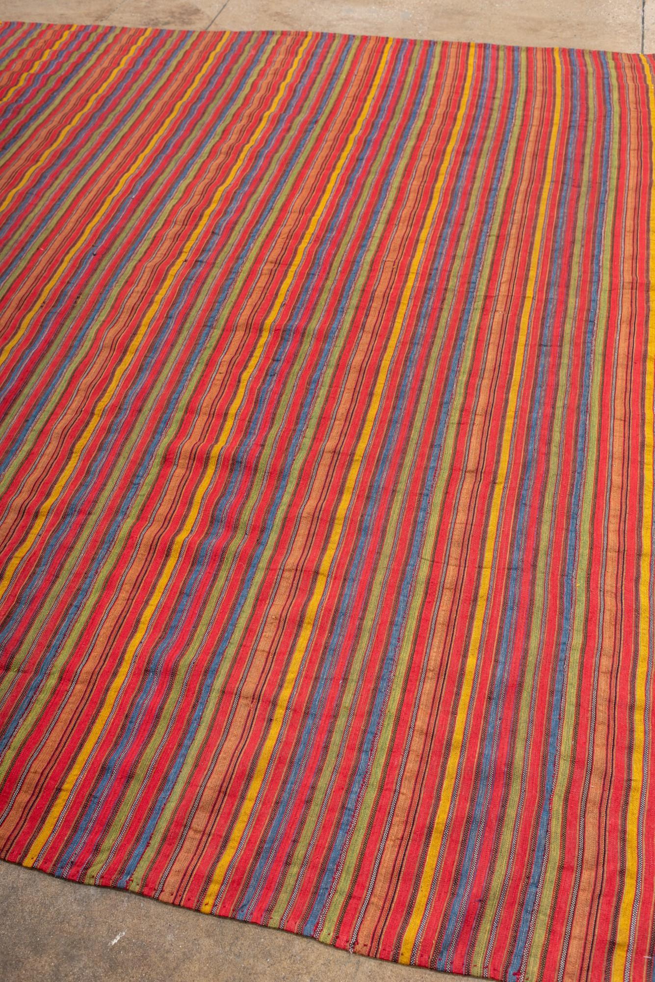 Hand-Knotted Antique Persian Kilim with Red 
