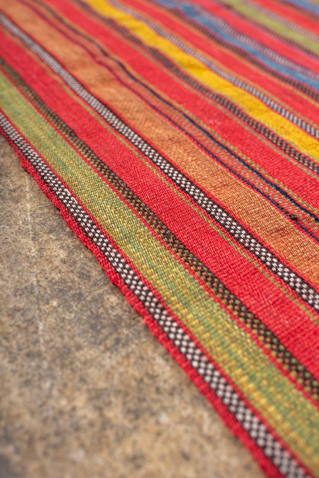 Wool Antique Persian Kilim with Red 