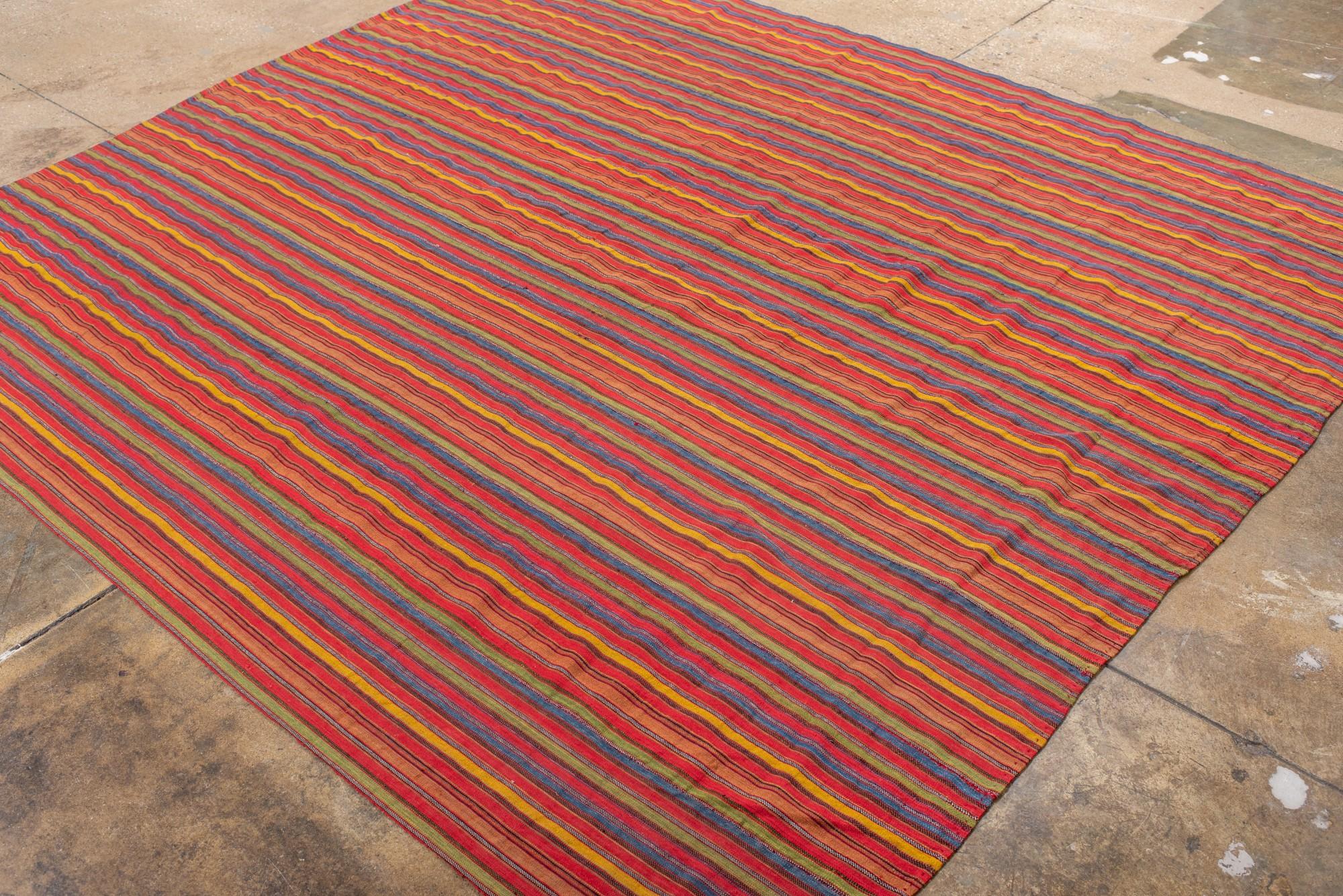 Antique Persian Kilim with Red 
