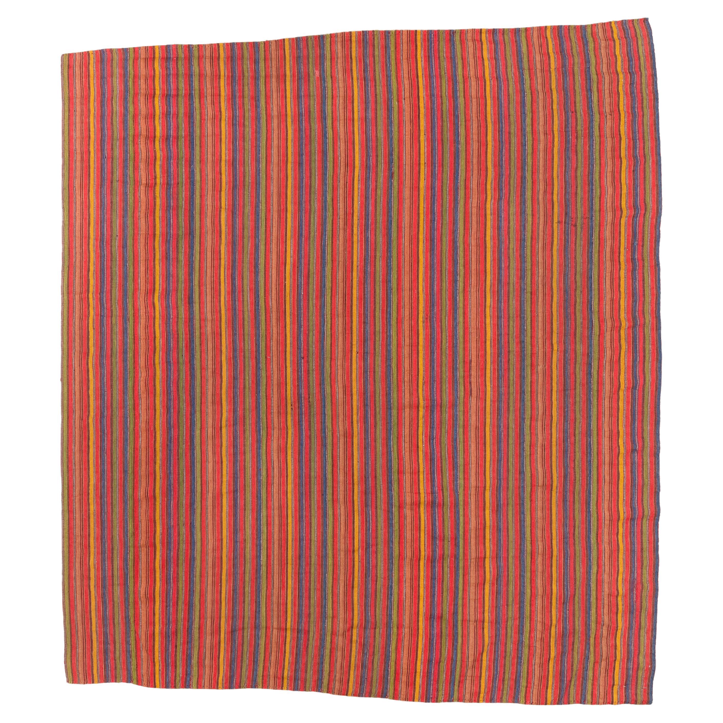 Antique Persian Kilim with Red "Jijim" Design For Sale