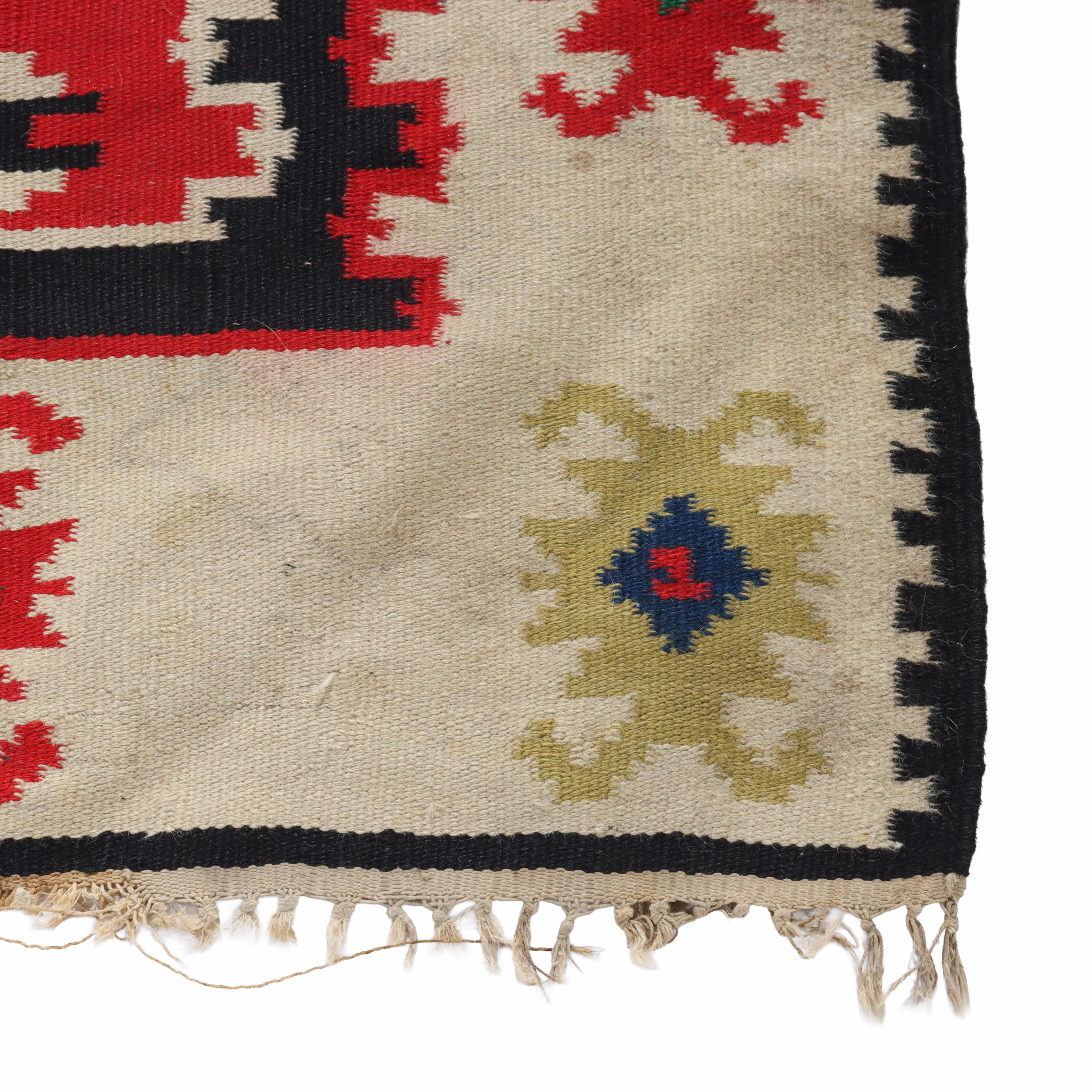 Antique Persian Kilim Wool Rug C1920 in vendita 5