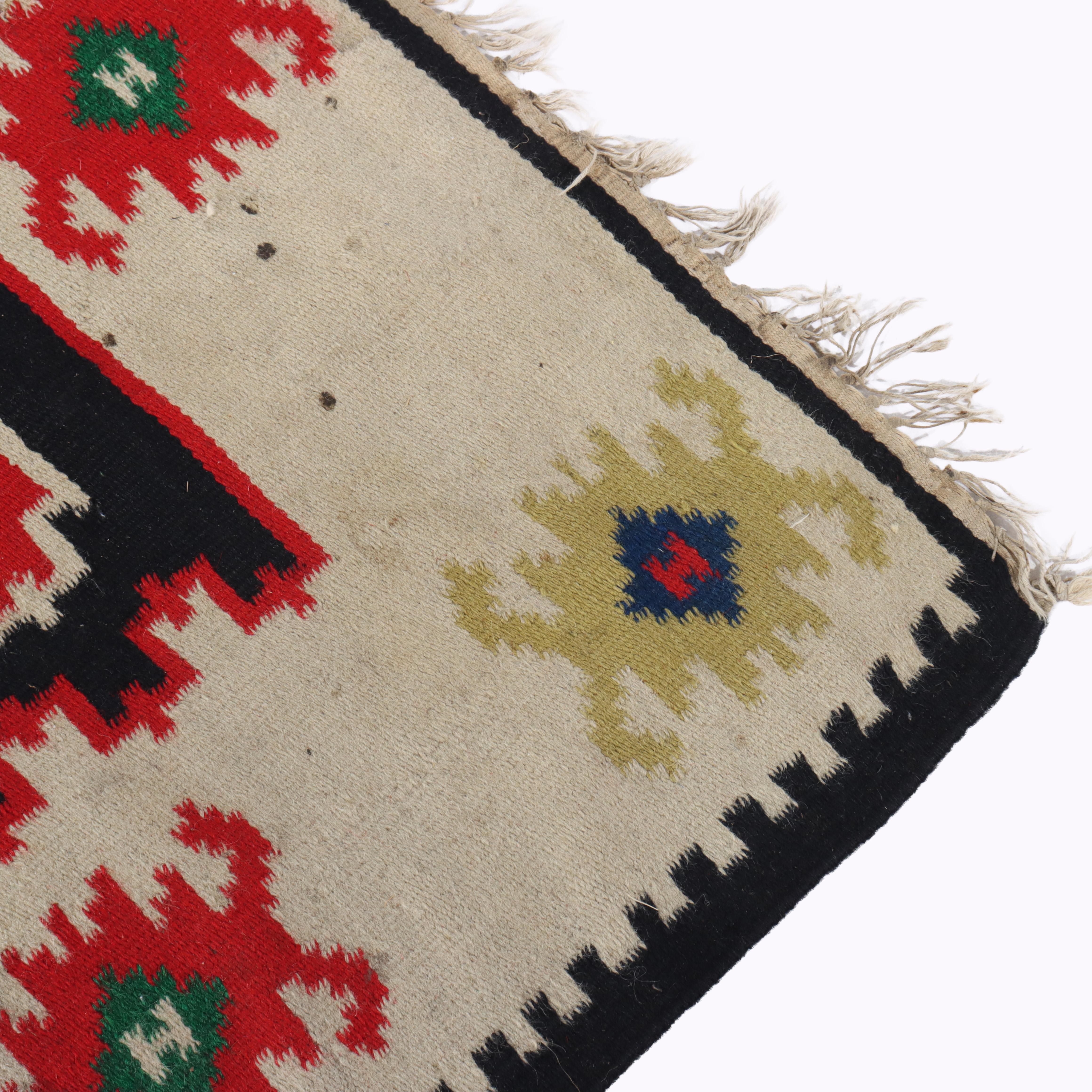 Antique Persian Kilim Wool Rug C1920 in vendita 4