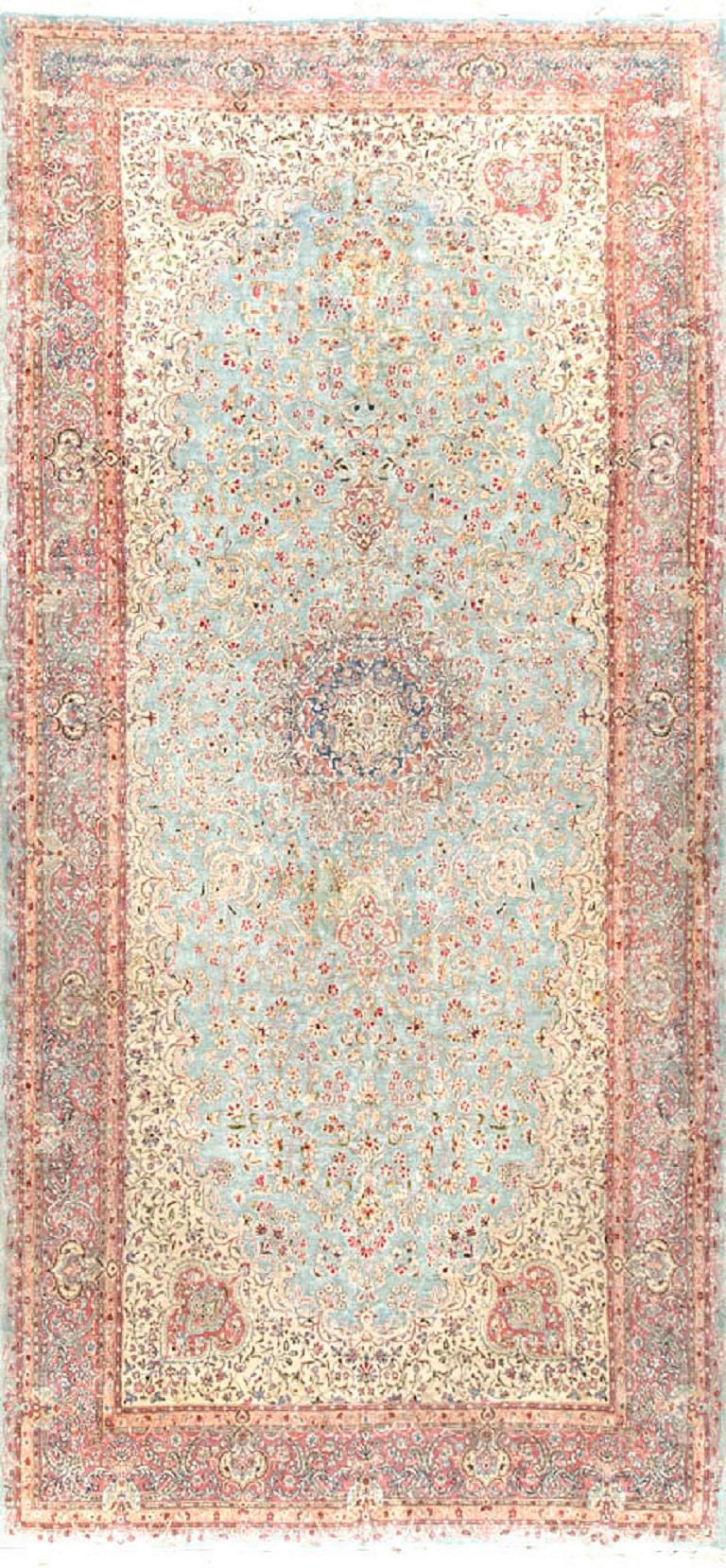 Antique Oversize Persian Kirman Rug, circa 1890 8'3 x 18'2 In Good Condition For Sale In Secaucus, NJ