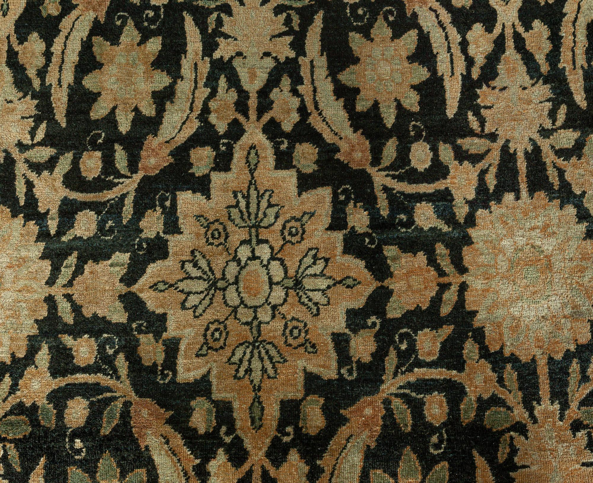 Antique Persian Kirman botanic handmade wool carpet
Size: 11'0